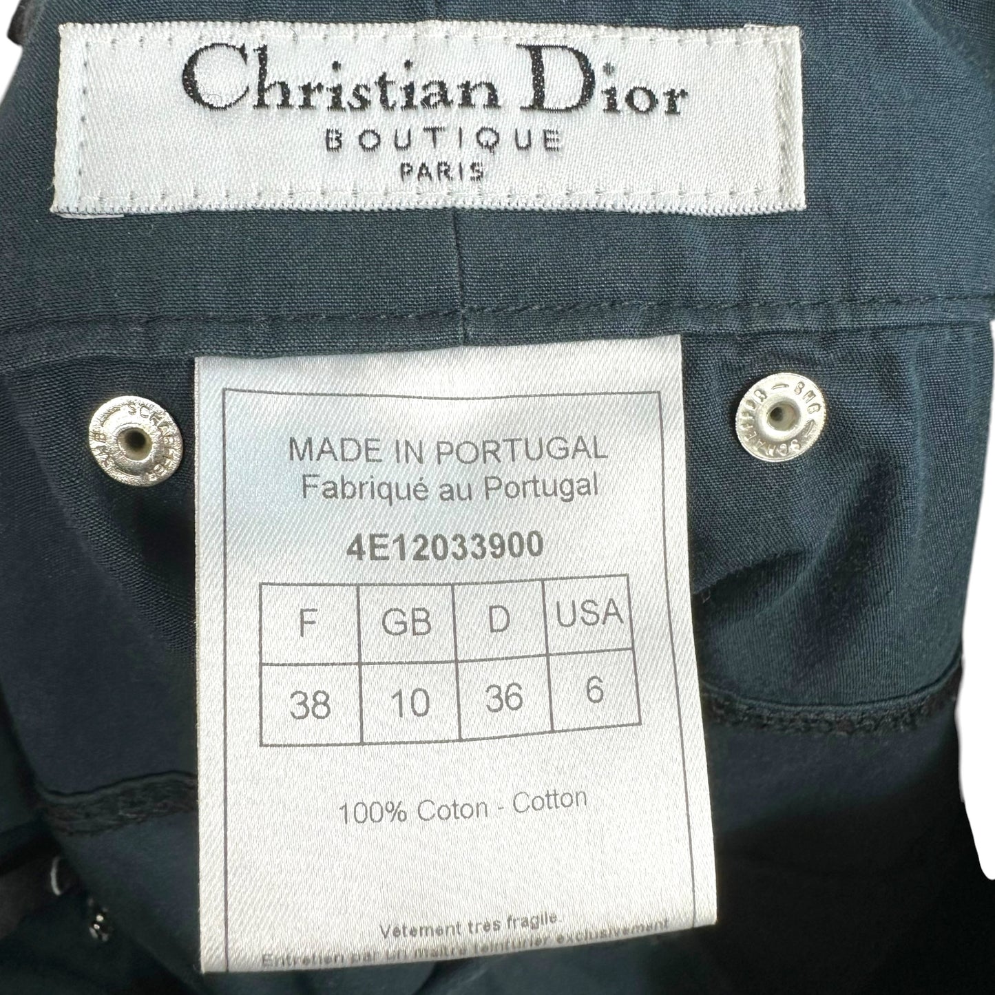 Christian Dior S/S 2004 'Hardcore' Black Lace Up Jacket & Midi Skirt Set