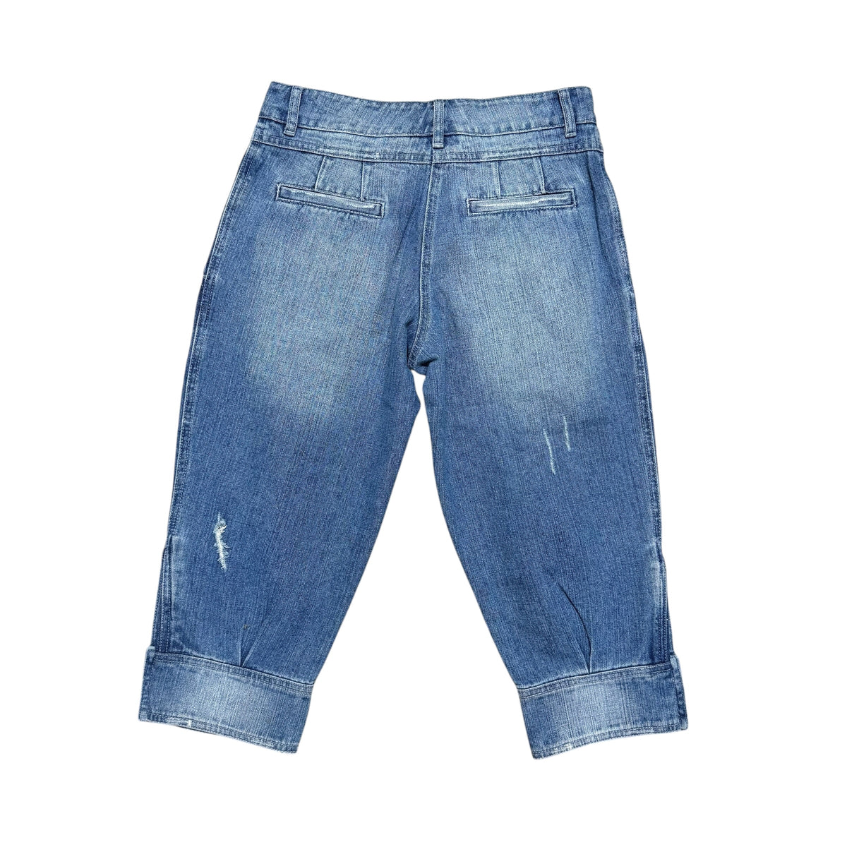 Dolce & Gabbana Distressed Denim Tapered Leg Capri Pants NEW