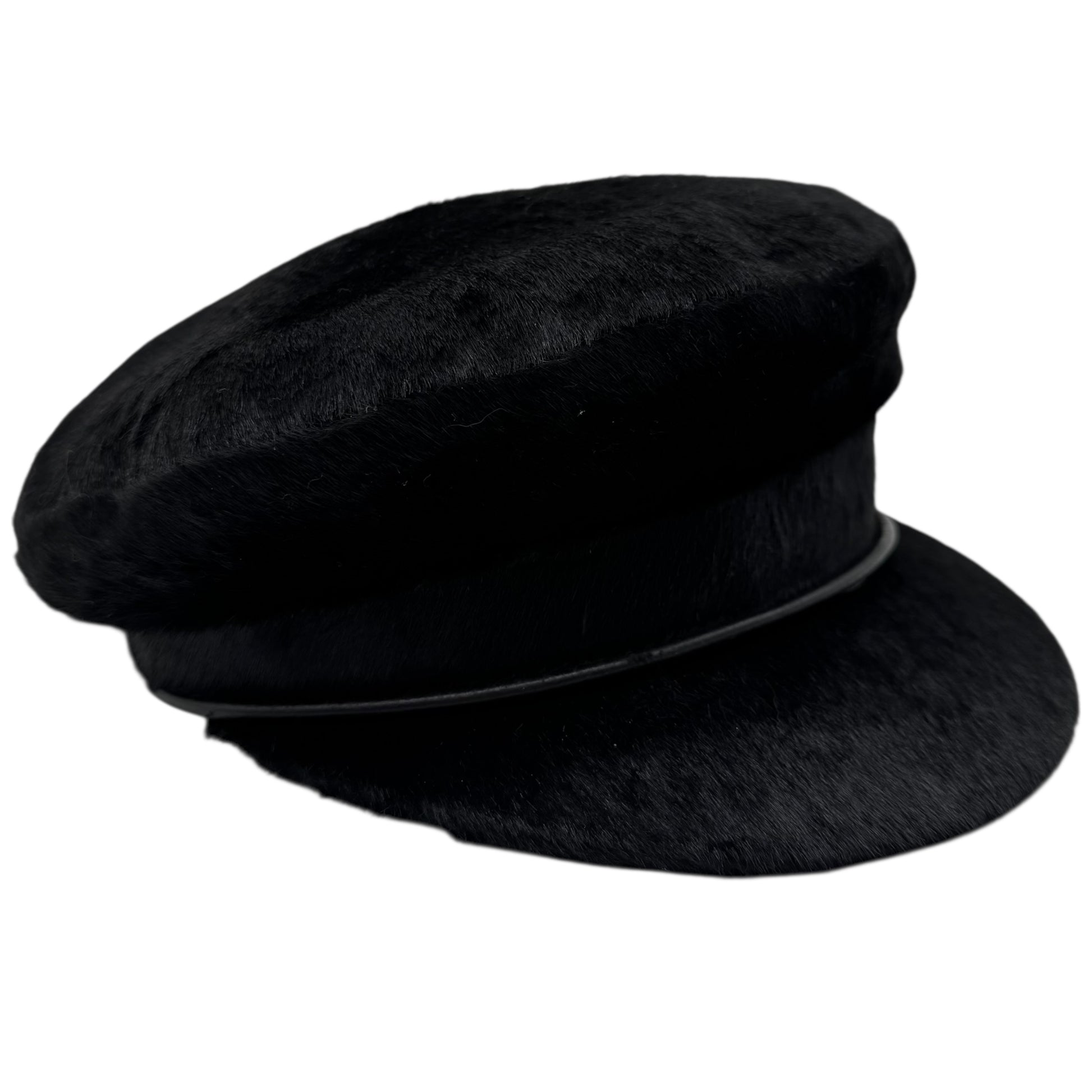 Hermes Black Ponyhair Newsboy Hat - Outfit Repeater