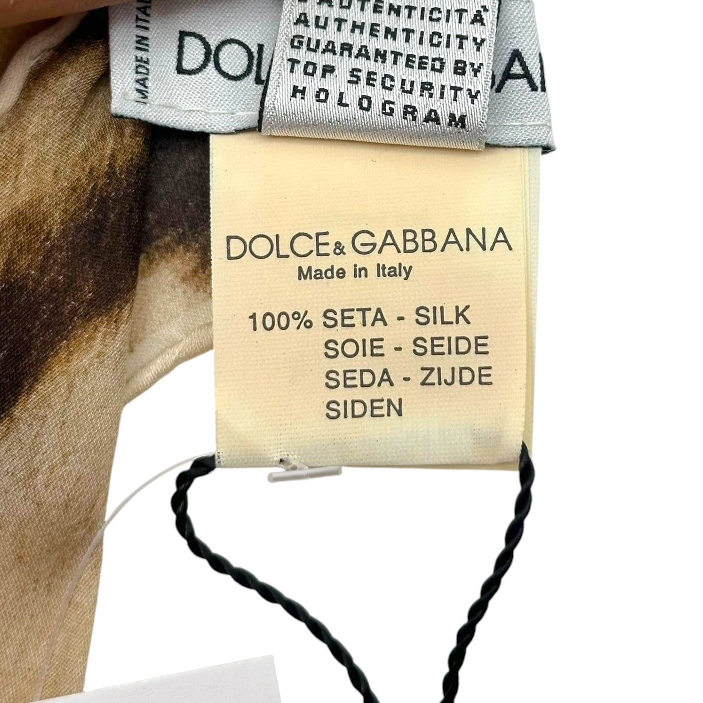 Dolce & Gabbana Polka Dot & Leopard Print Large Silk Scarf NEW