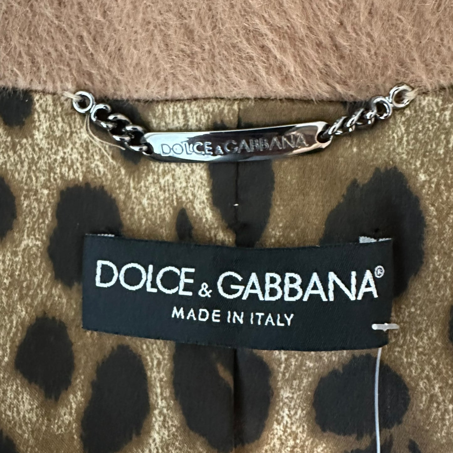 Dolce & Gabbana Fur Trim Camel Trench Coat