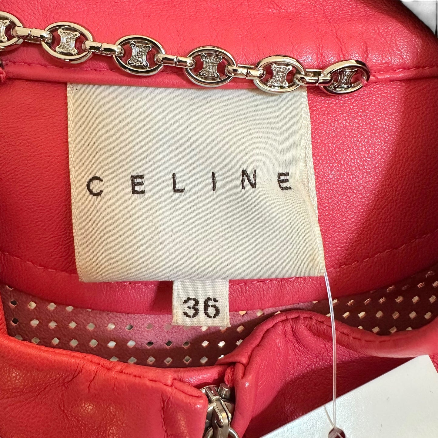 Celine Pink Perforated Leather Jacket (AS IS)