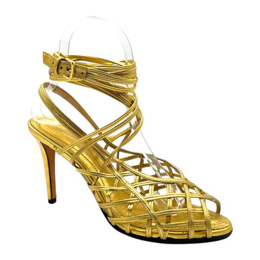 Emilio Pucci Gold Leather Strappy Sandals