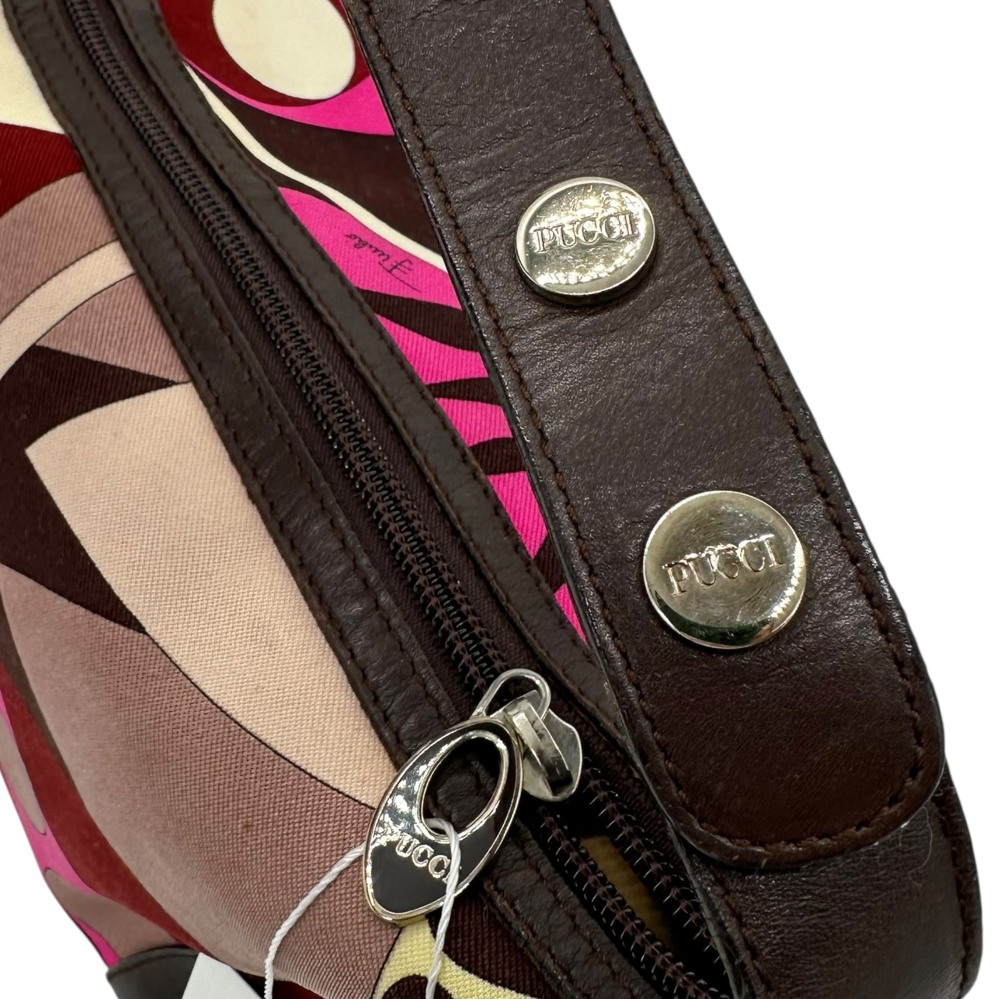 Emilio Pucci Pink & Brown Printed Shoulder Bag - Outfit Repeater