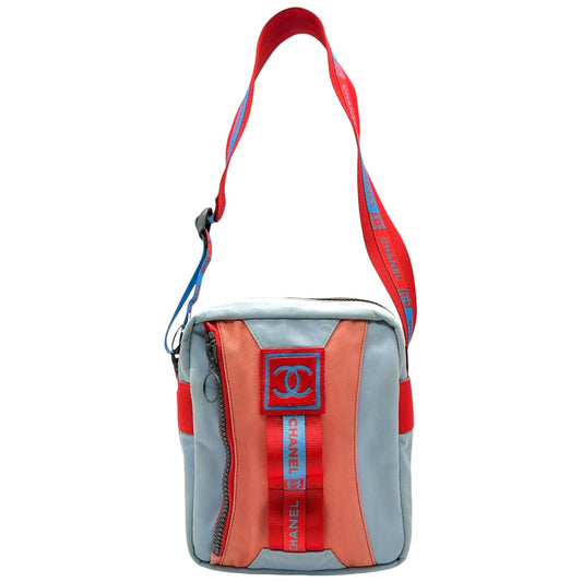 Chanel Sport Turquoise & Orange Crossbody Satchel Bag 2002-03
