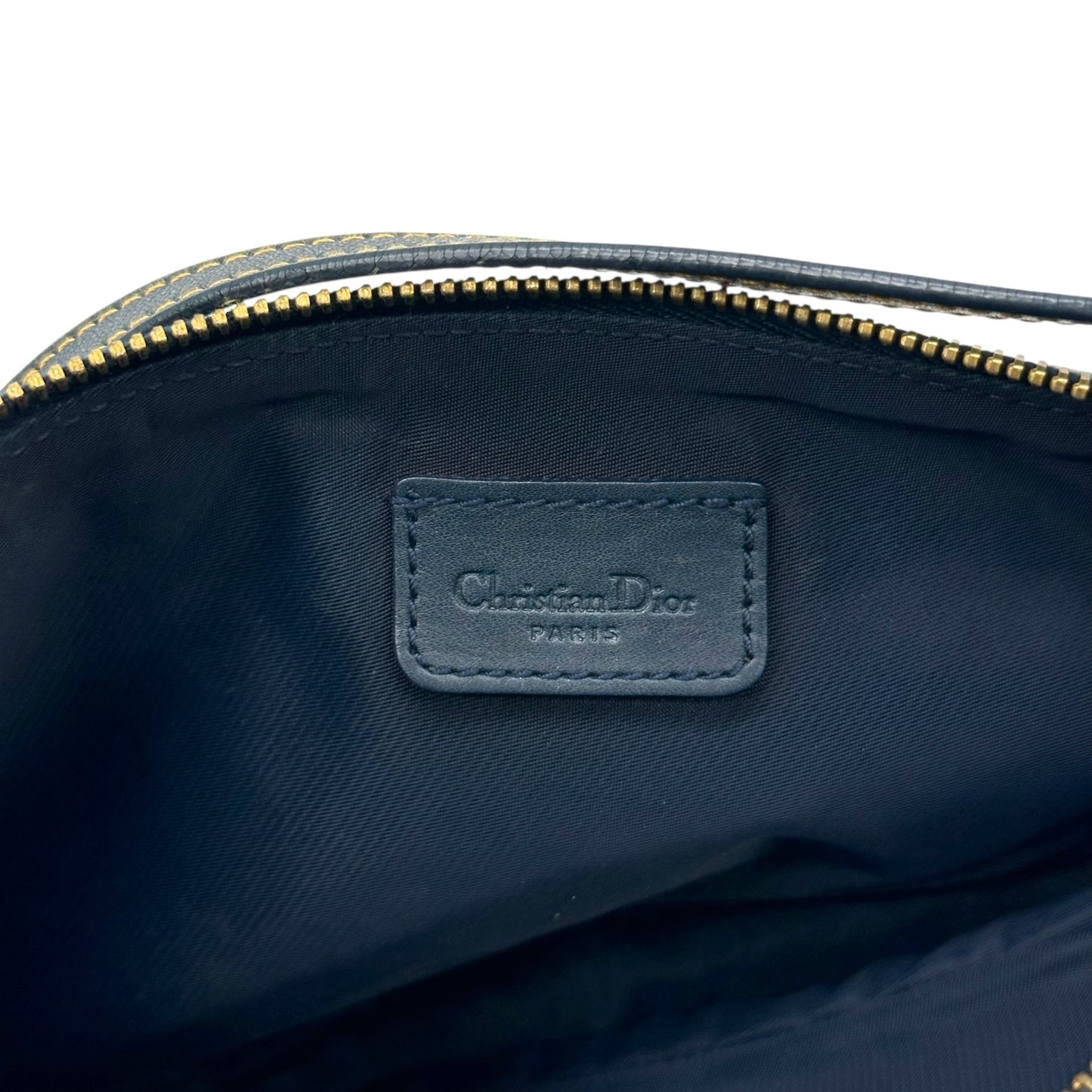 Christian Dior Navy Blue Trotter Monogram Mini Saddle Bag
