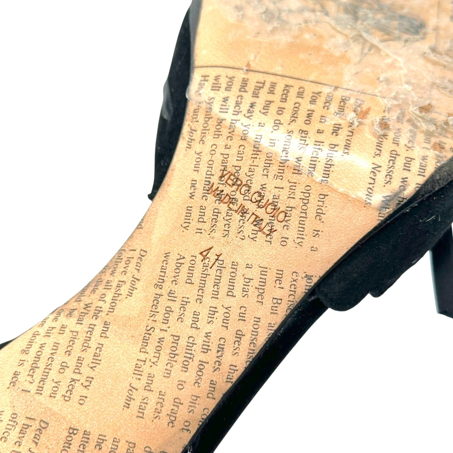 John Galliano Black Suede D'Orsay Heels