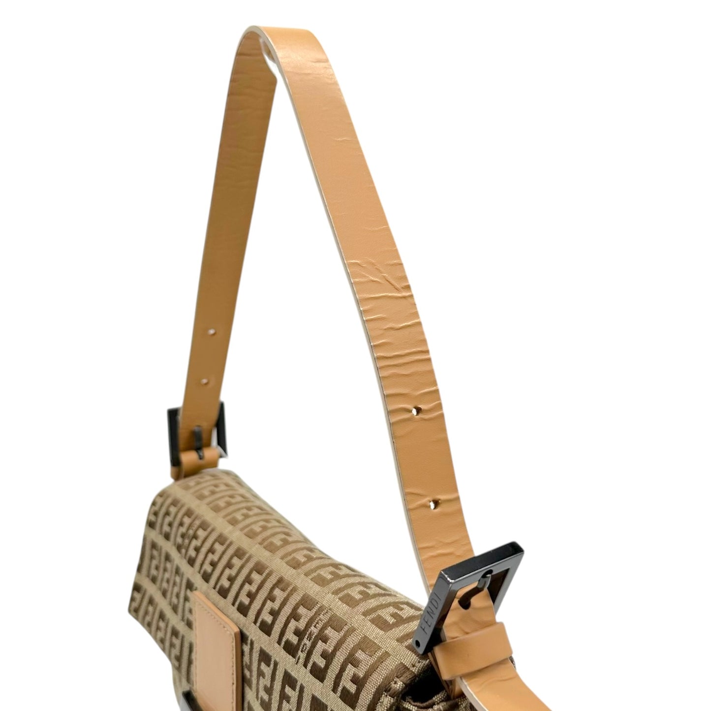 Fendi Baguette Bag Tan Zucchino Monogram Fabric