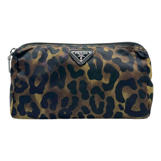 Prada Leopard Print Nylon Cosmetic Bag