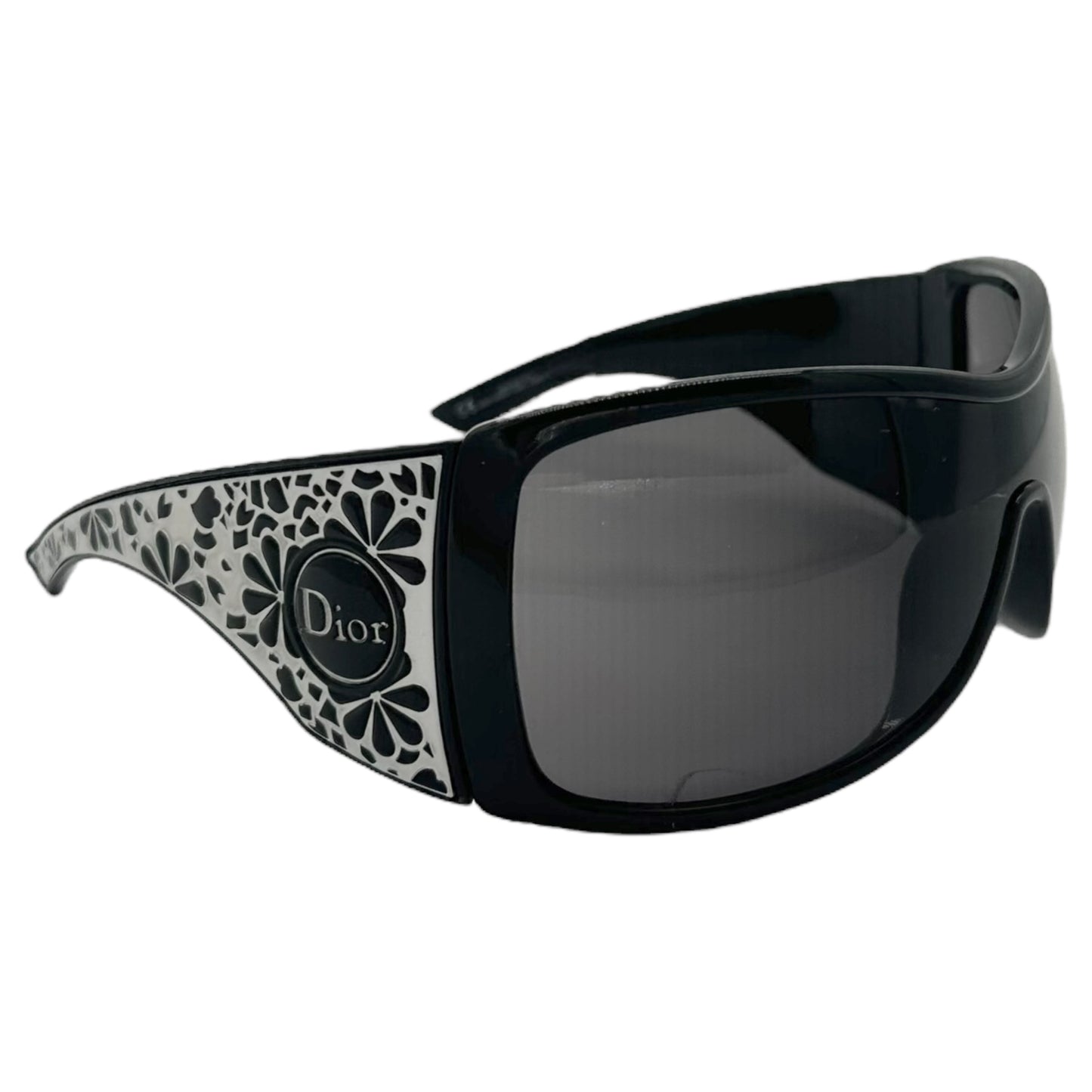 Christian Dior Cherrytree Black & Silver Shield Sunglasses - Outfit Repeater