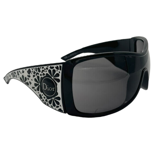 Christian Dior Cherrytree Black & Silver Shield Sunglasses - Outfit Repeater
