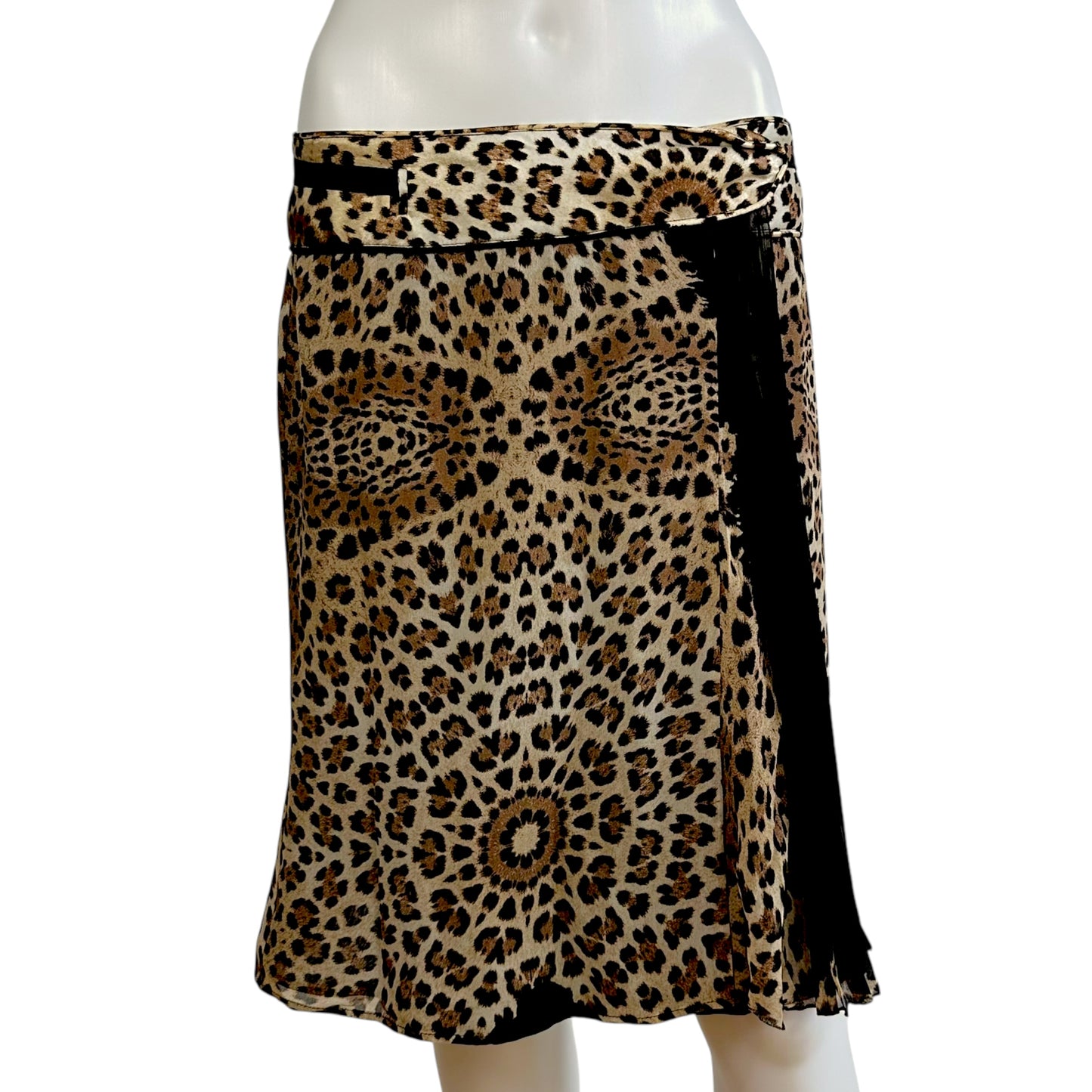 Roberto Cavalli 2006 Leopard Print Silk Wrap Skirt - Outfit Repeater