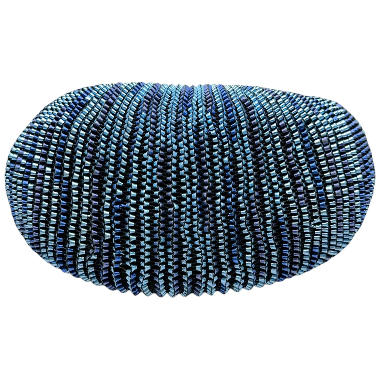 Diane von Furstenberg Blue Metallic Woven Leather Large Hobo Bag