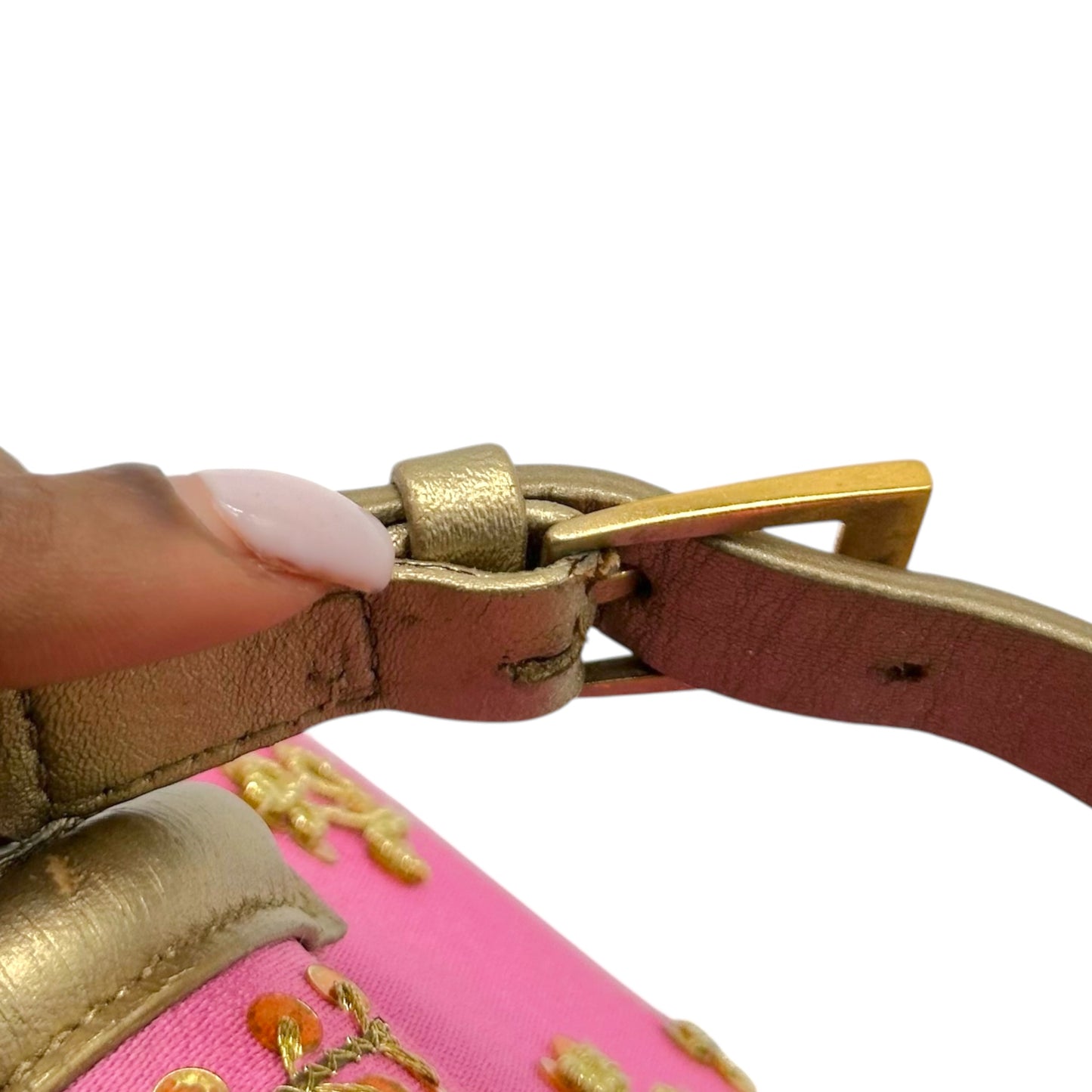 Christian Dior Mini Lip Bag Pink Gold Sequin