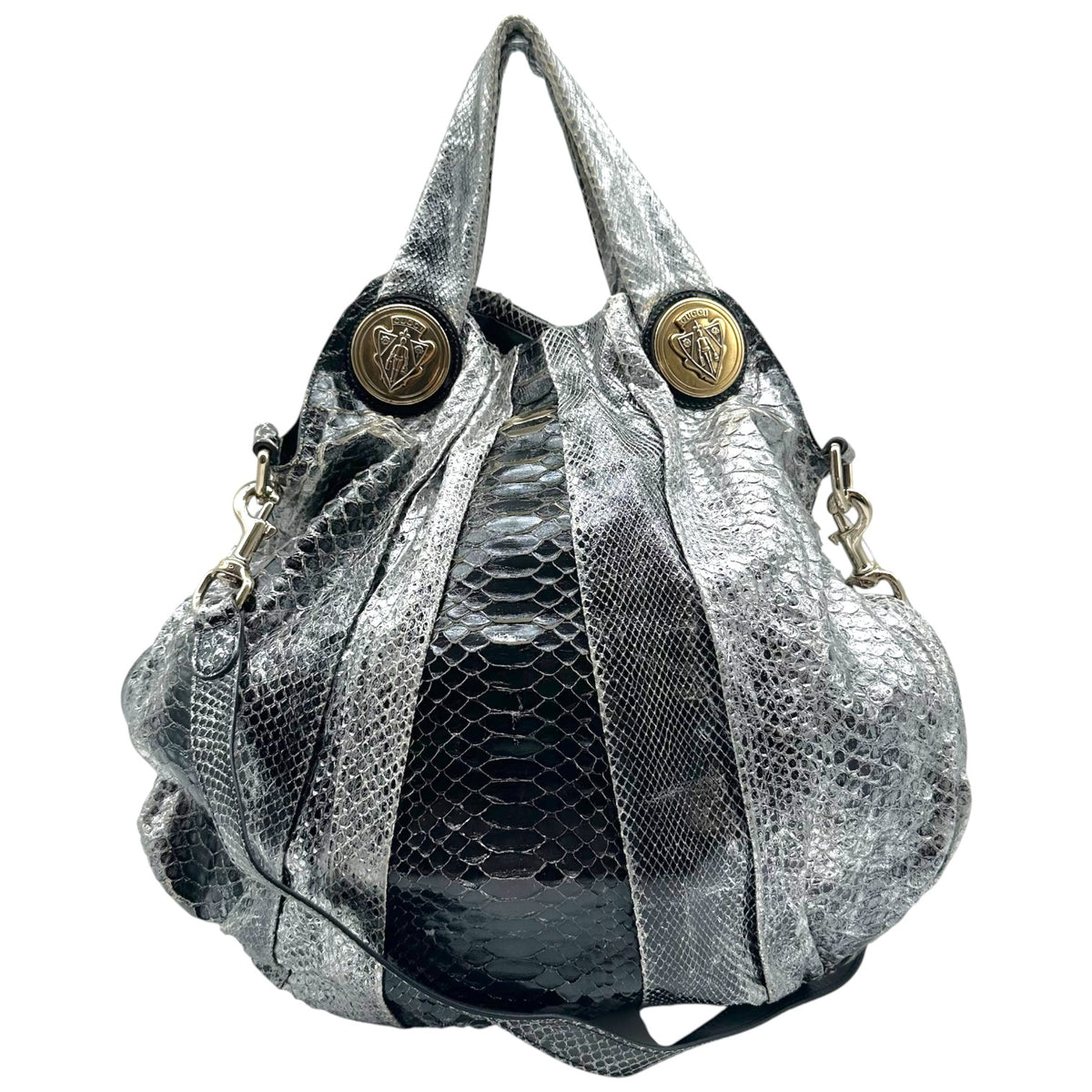 Gucci Python Large Hysteria 2-Way Bag Black Silver