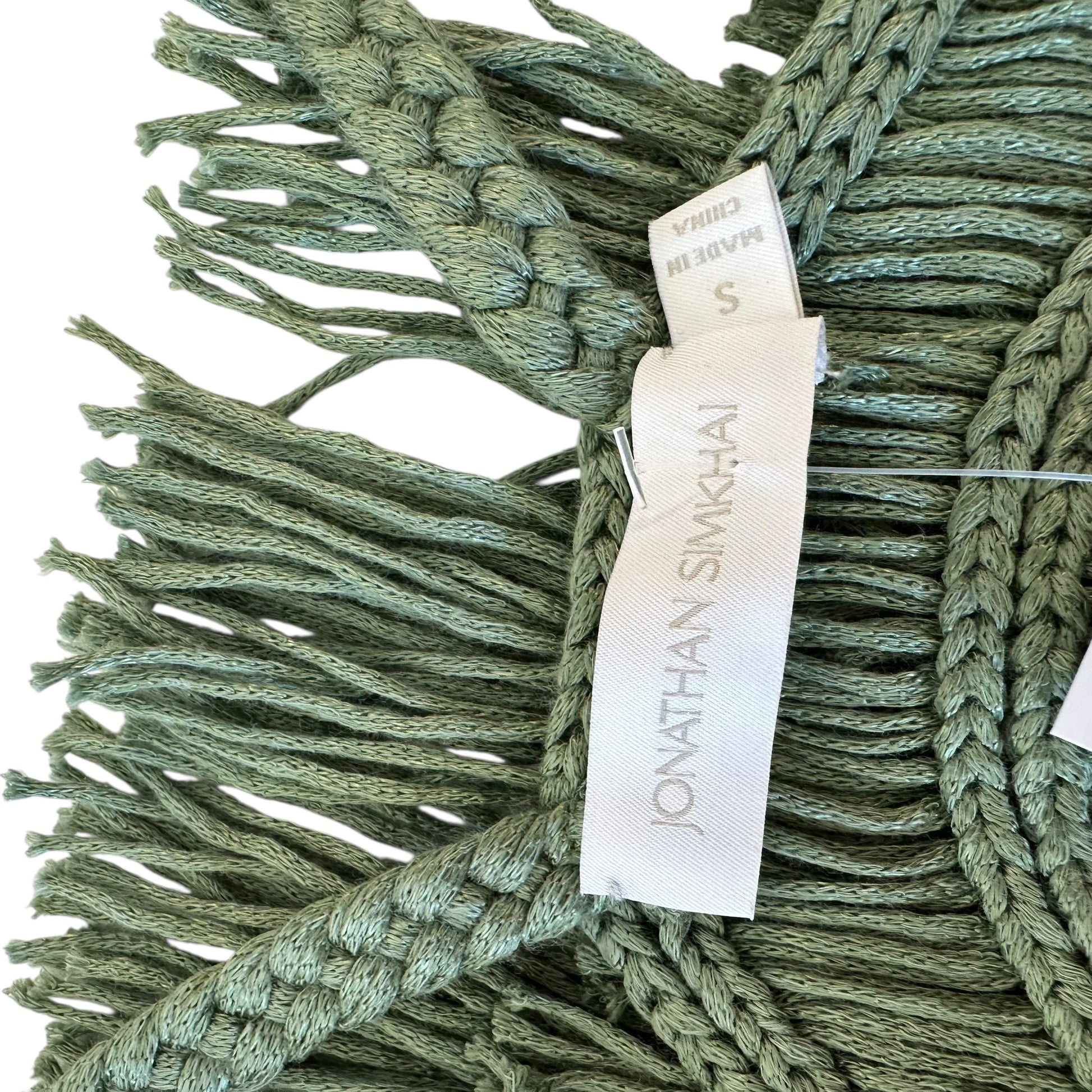 Jonathan Simkhai Green Fringe Crop Top - Outfit Repeater