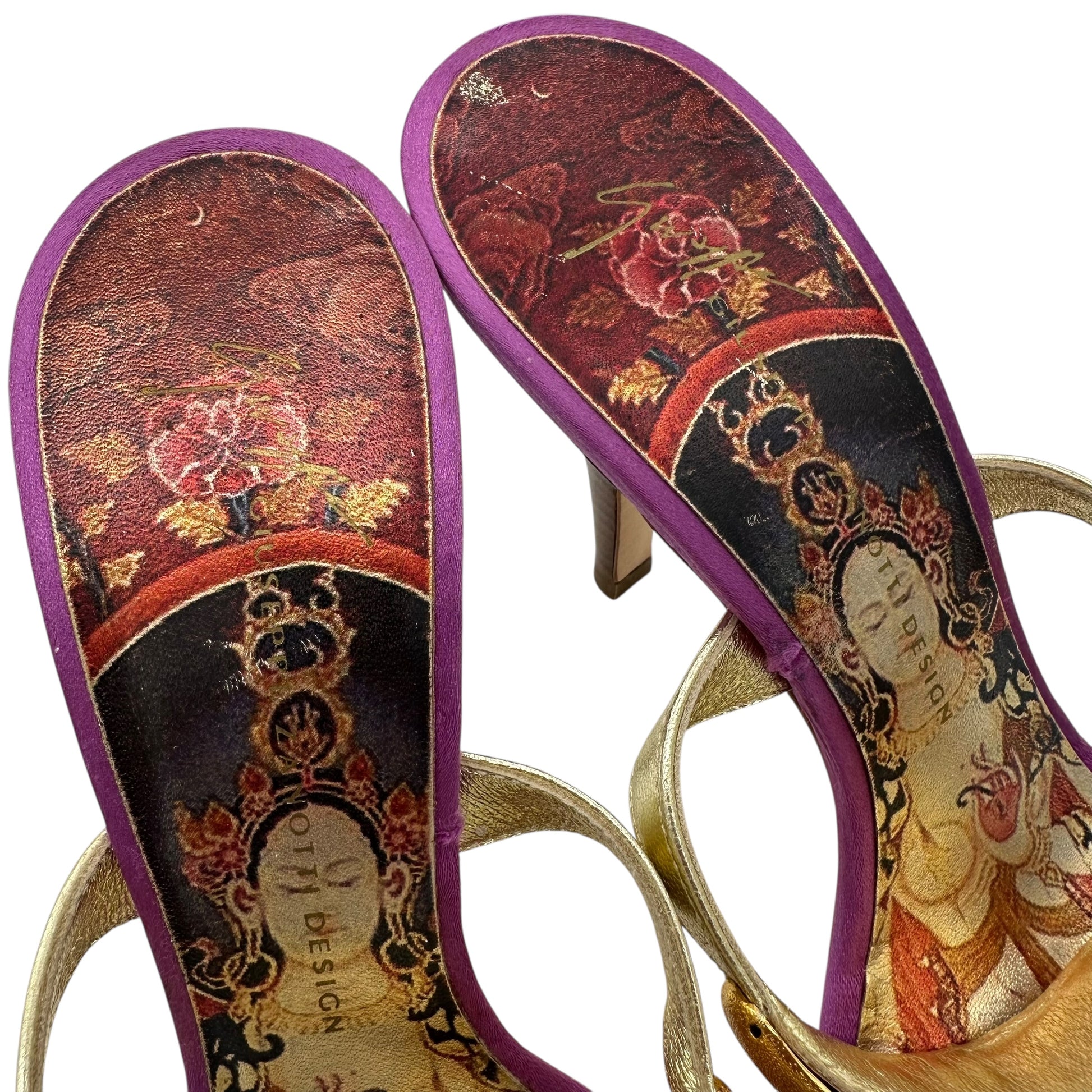 Giuseppe Zanotti Crystal Embellished Pink & Gold Heels - Outfit Repeater