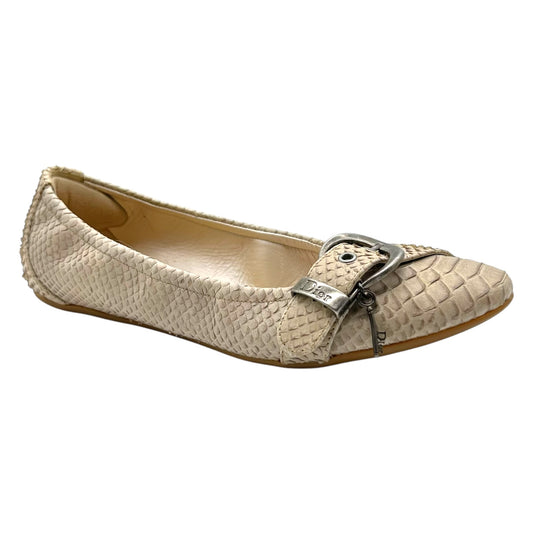 Christian Dior Ivory Python Gaucho Flats