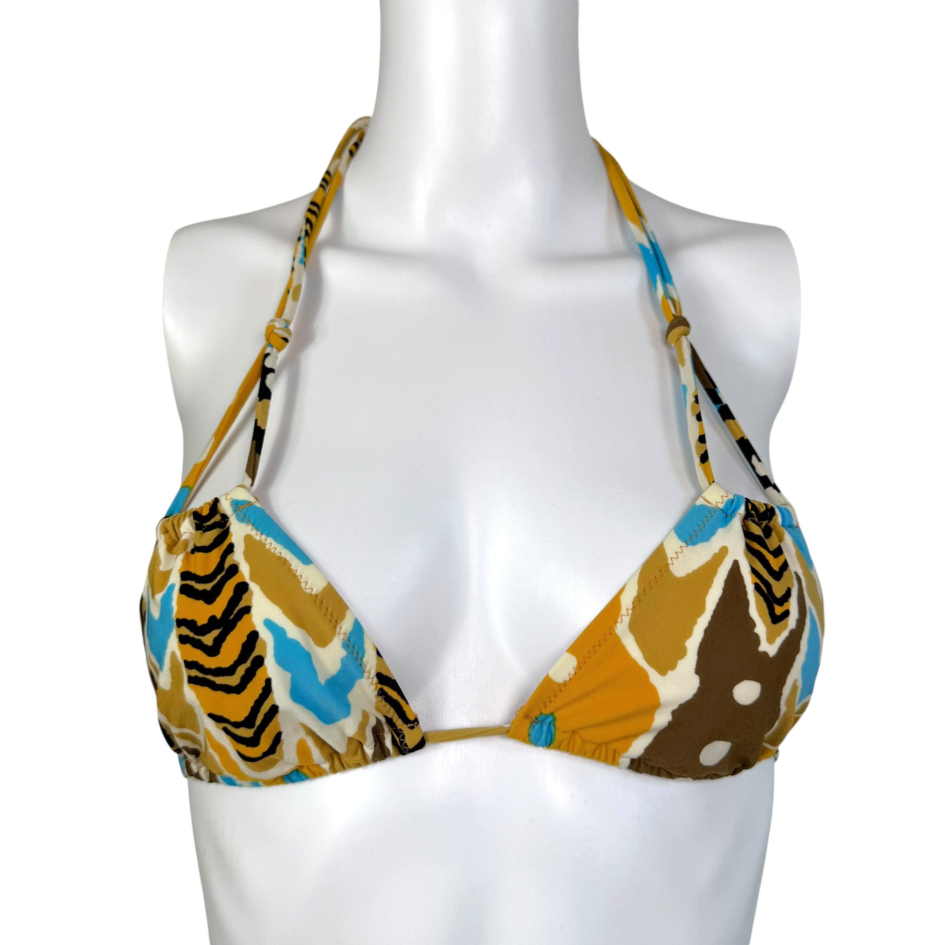 Dolce & Gabbana Bikini Set Turquoise Brown Printed Rhinestone