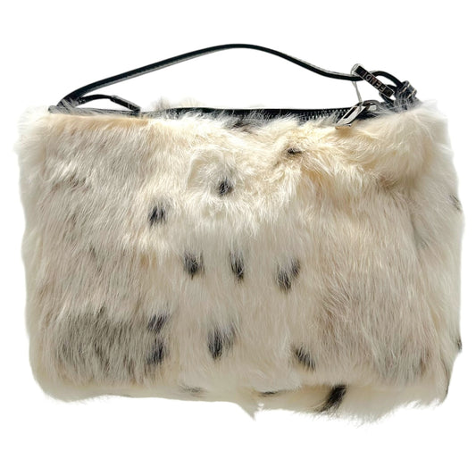 Fendi Pochette Bag White Spotted Rabbit Fur