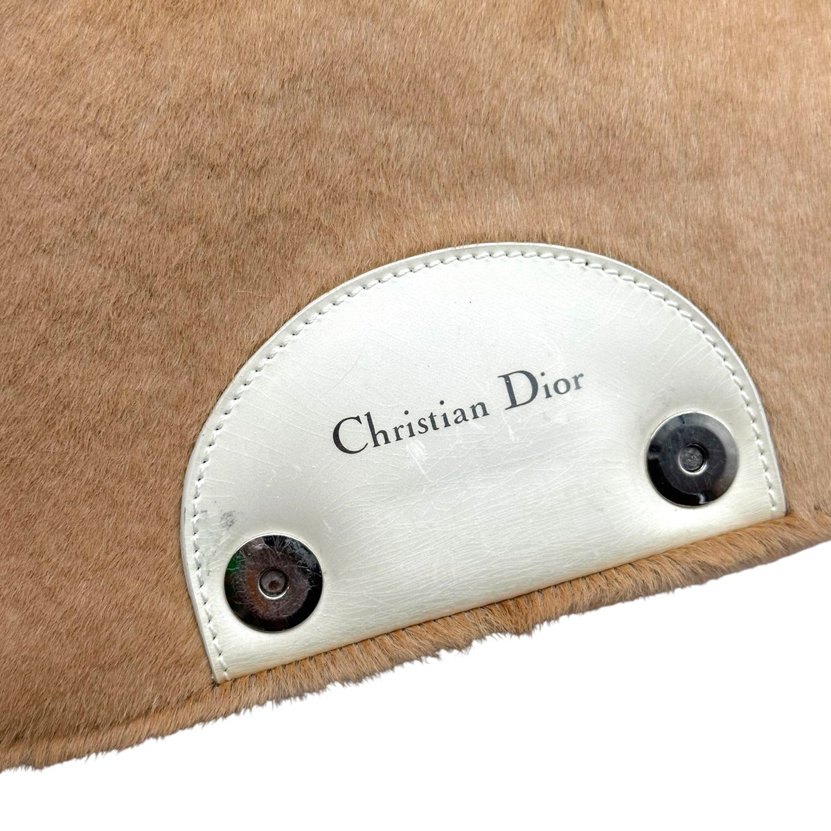 Christian Dior Tan Ponyhair Ivory Leather Shoulder Bag