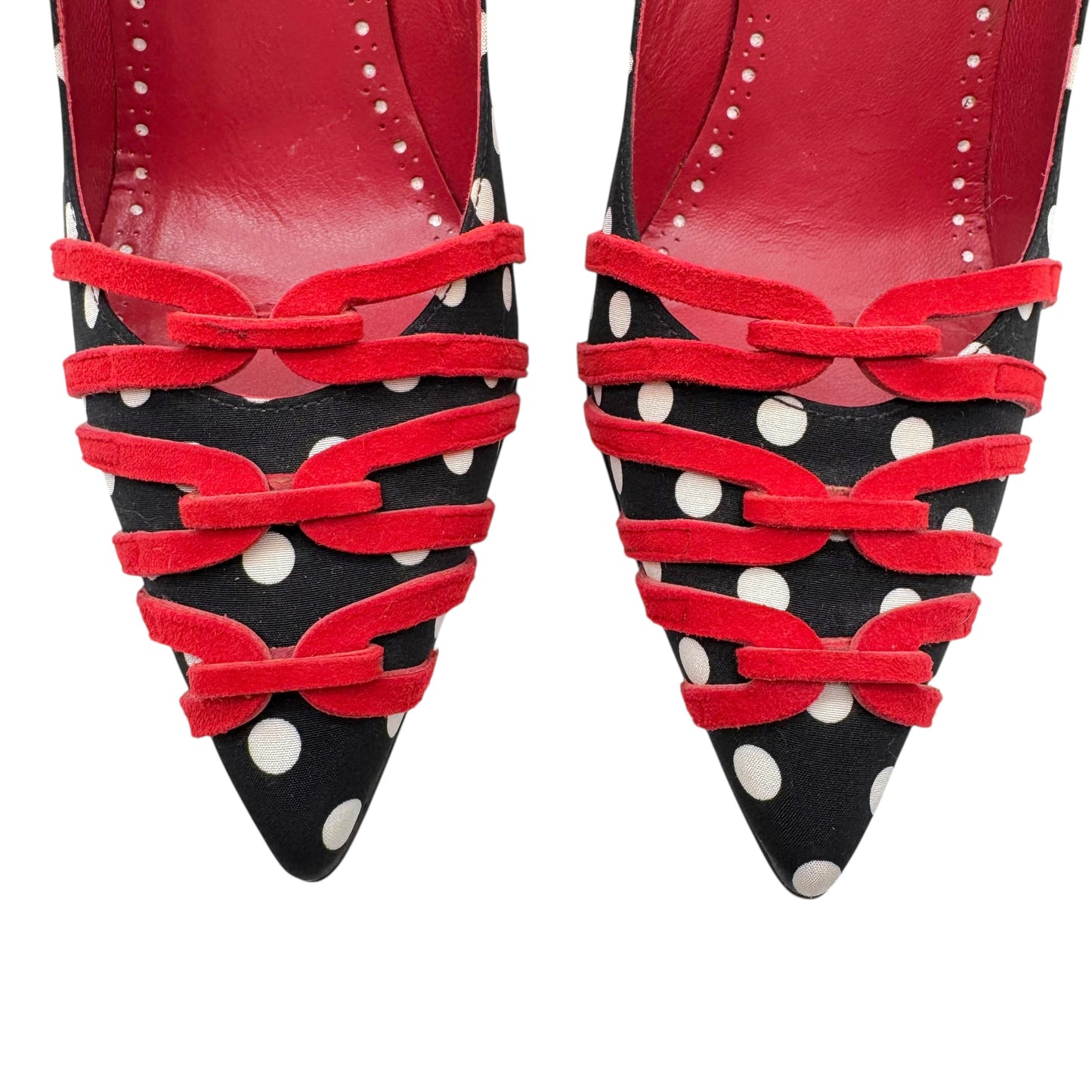 Manolo Blahnik Black & Red Polka Dot Heels - Outfit Repeater