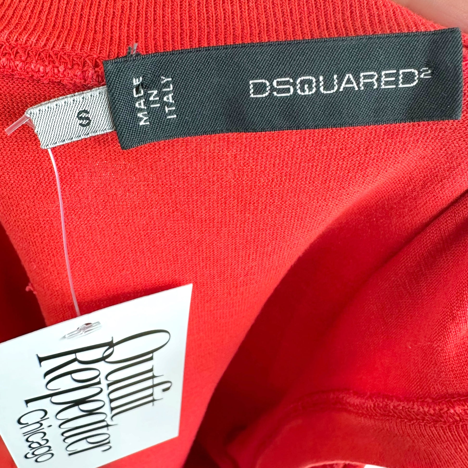 Dsquared2 Red Distressed Logo Tank Top