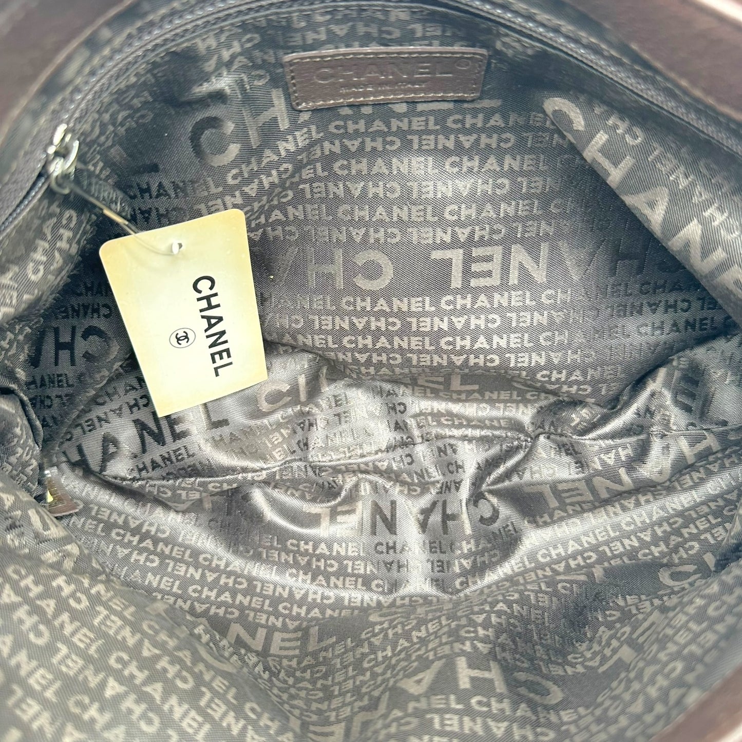 Chanel Chocolate Brown Leather Chain Link Hobo Bag NEW