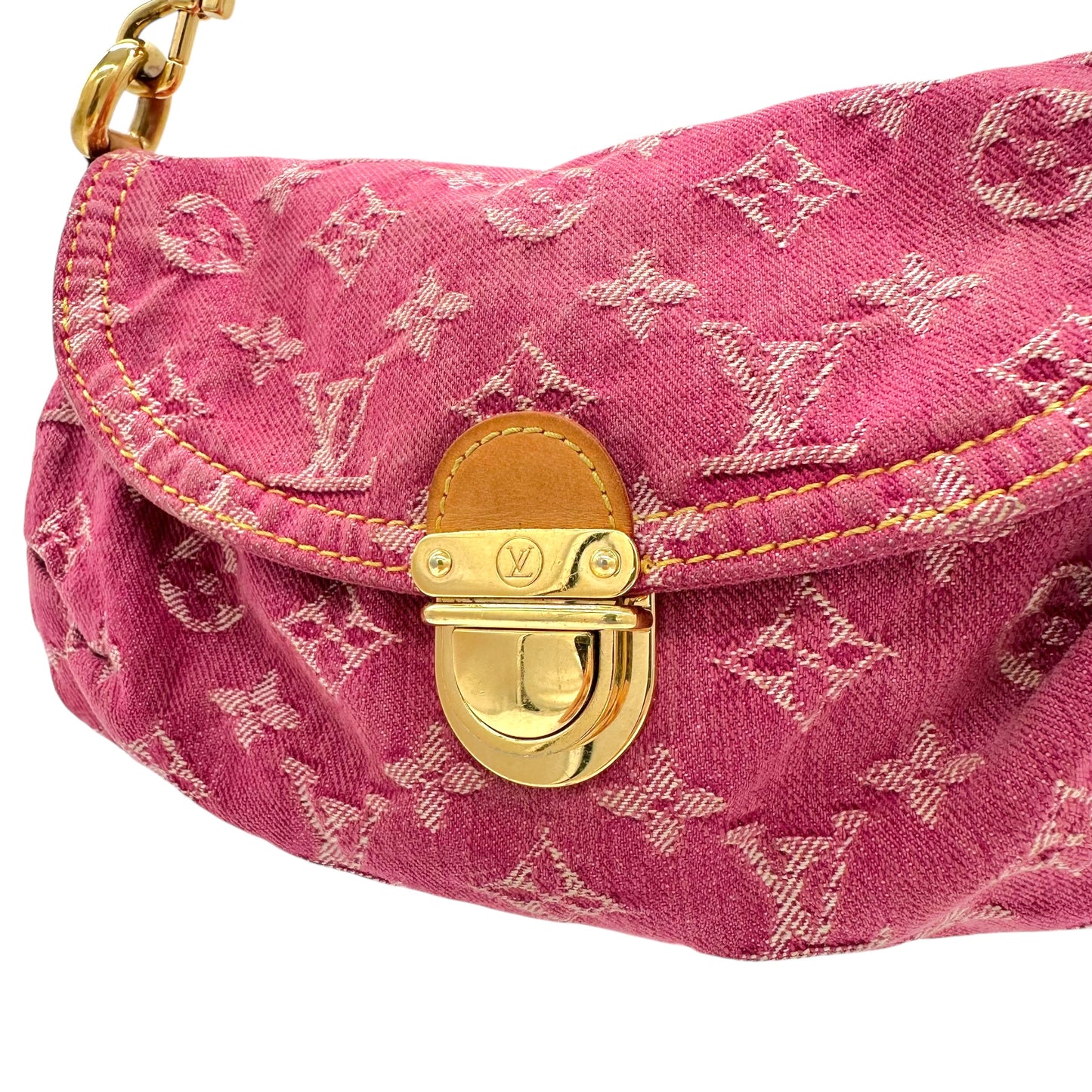 Louis Vuitton Pink Denim Monogram Mini Pleaty Bag - Outfit Repeater