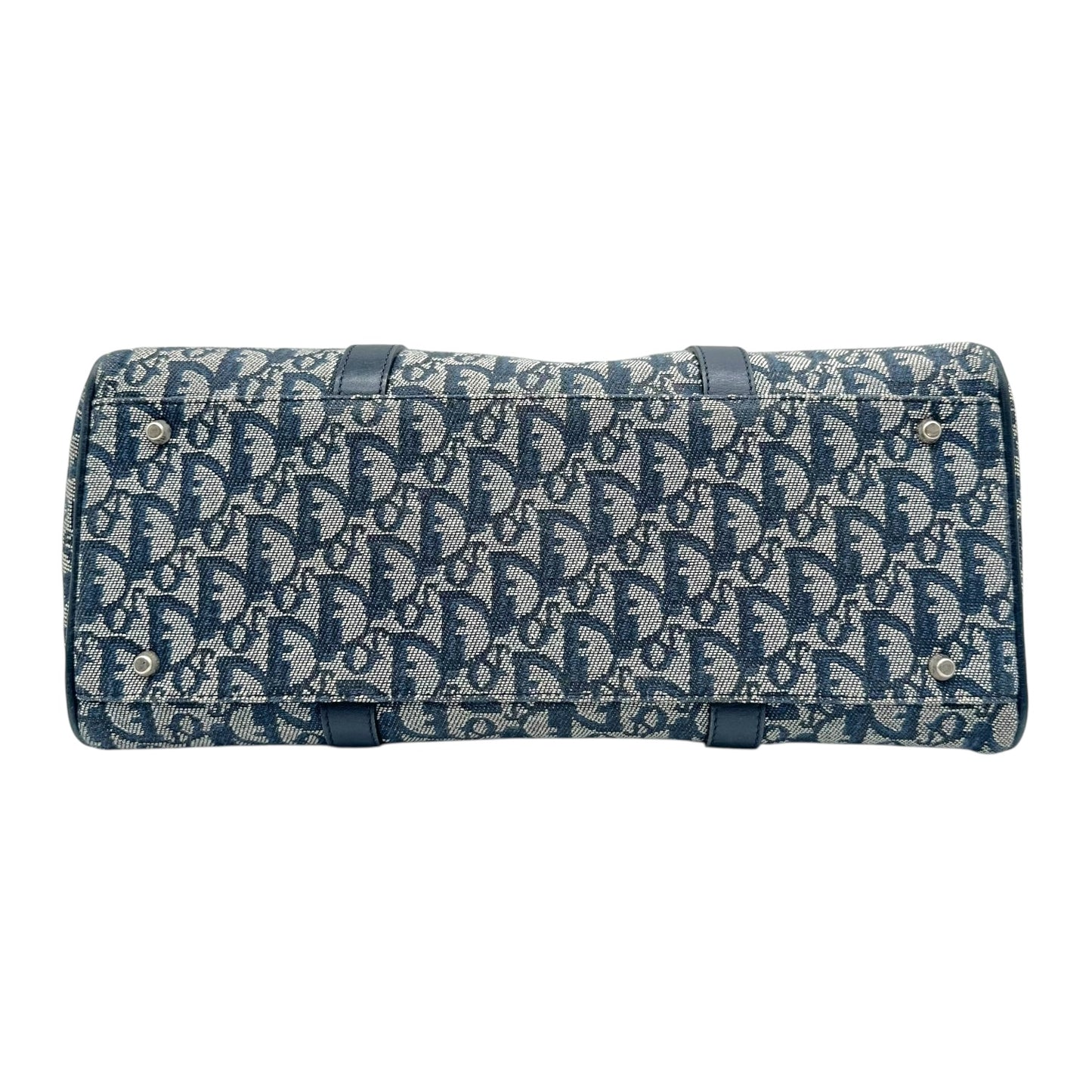 Christian Dior Navy Blue Trotter Monogram Logo Hardware Shoulder Bag