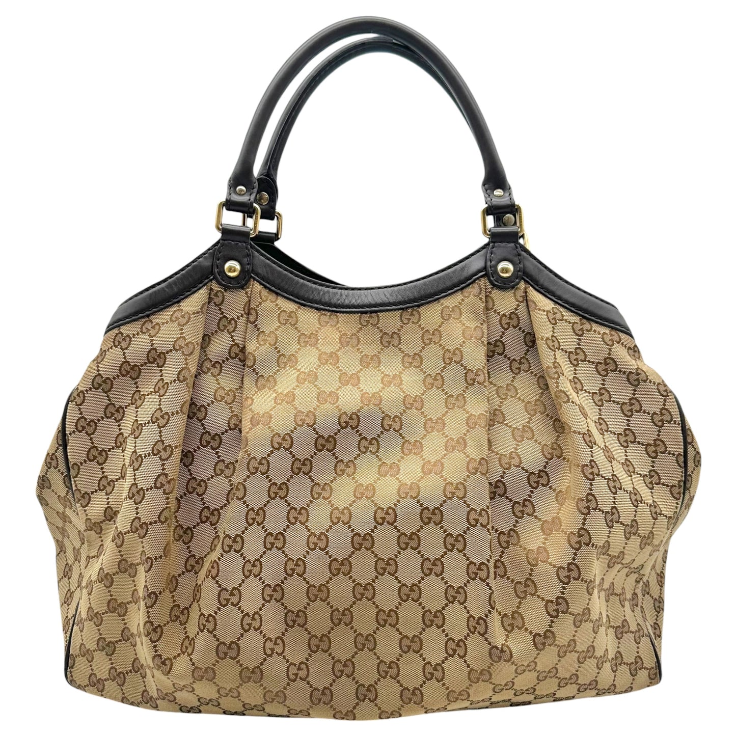 Gucci Tan Monogram Large Sukey Tote Bag
