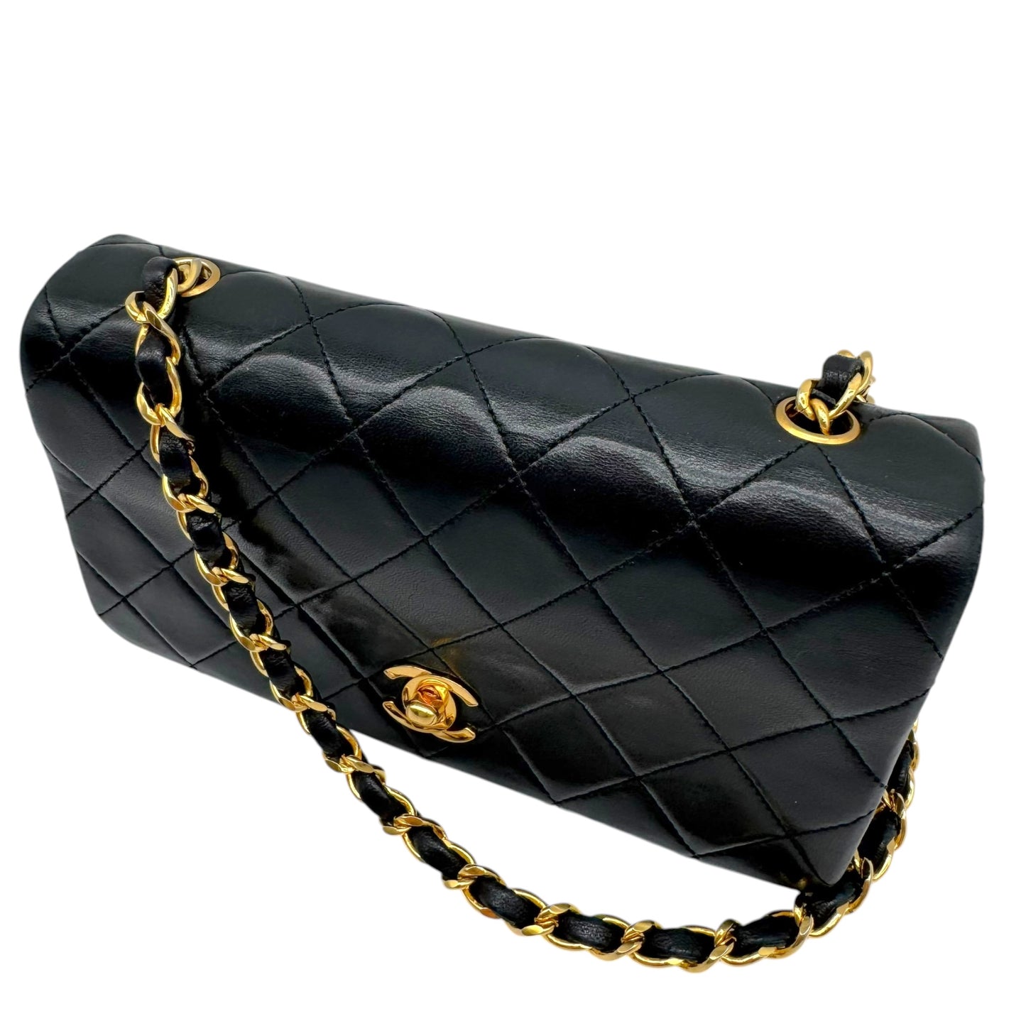 Chanel Black Matelasse Lambskin Small Crossbody Bag