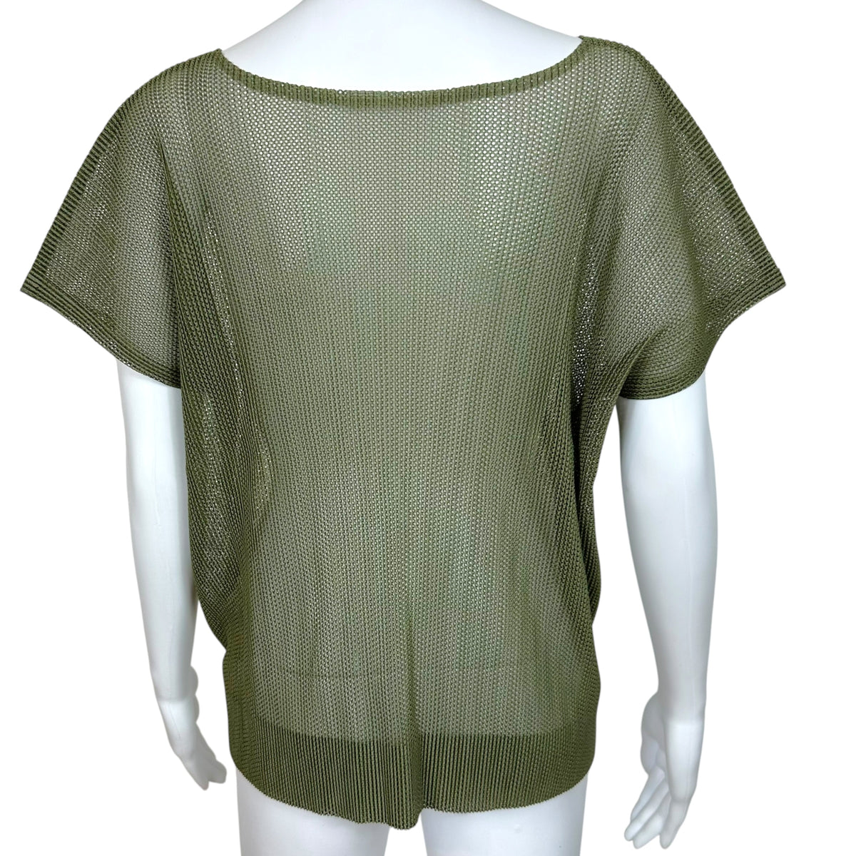 Issey Miyake Pleats Please Khaki Green Boxy-Cut Top