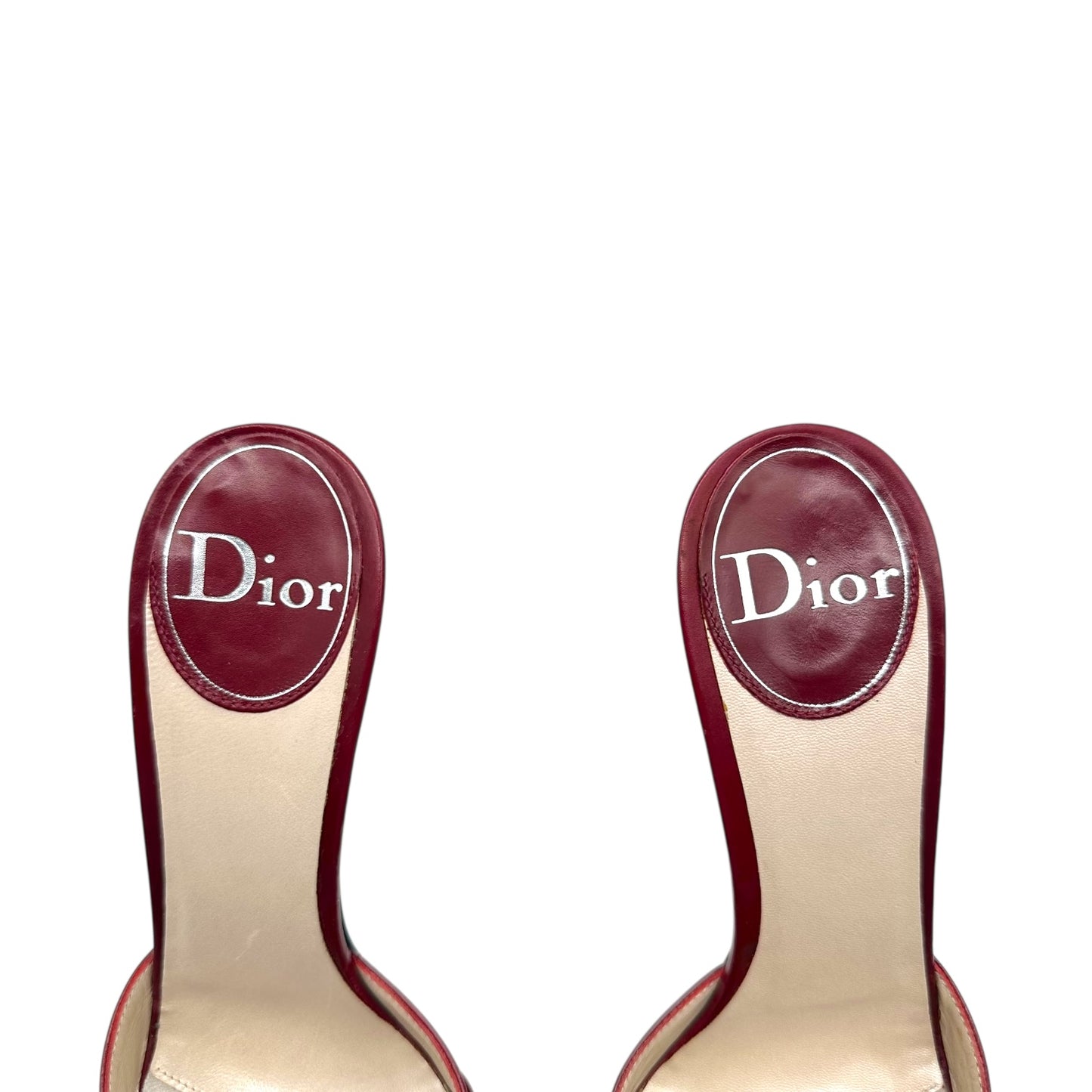 Christian Dior Burgundy Leather Street Chic Mule Heels NEW