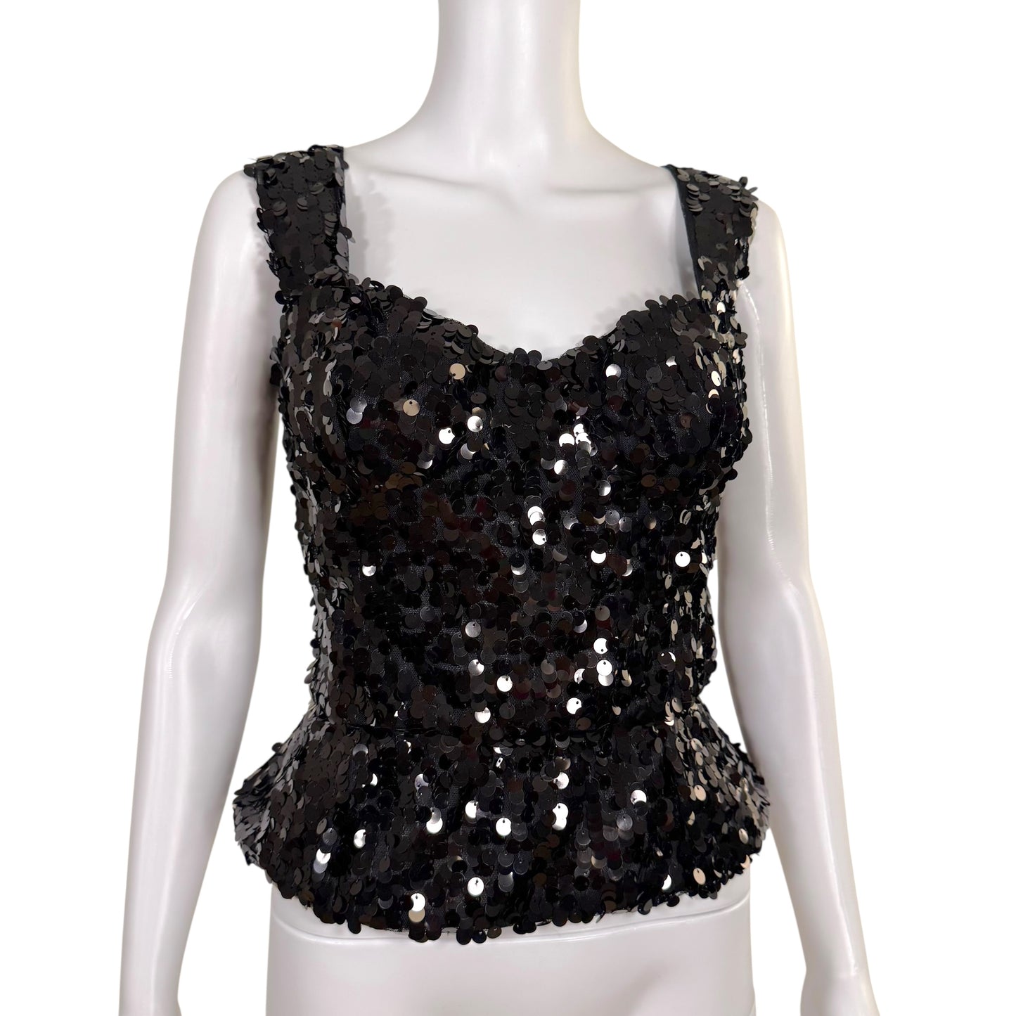 Dolce & Gabbana Black Sequin Corset Top - Outfit Repeater