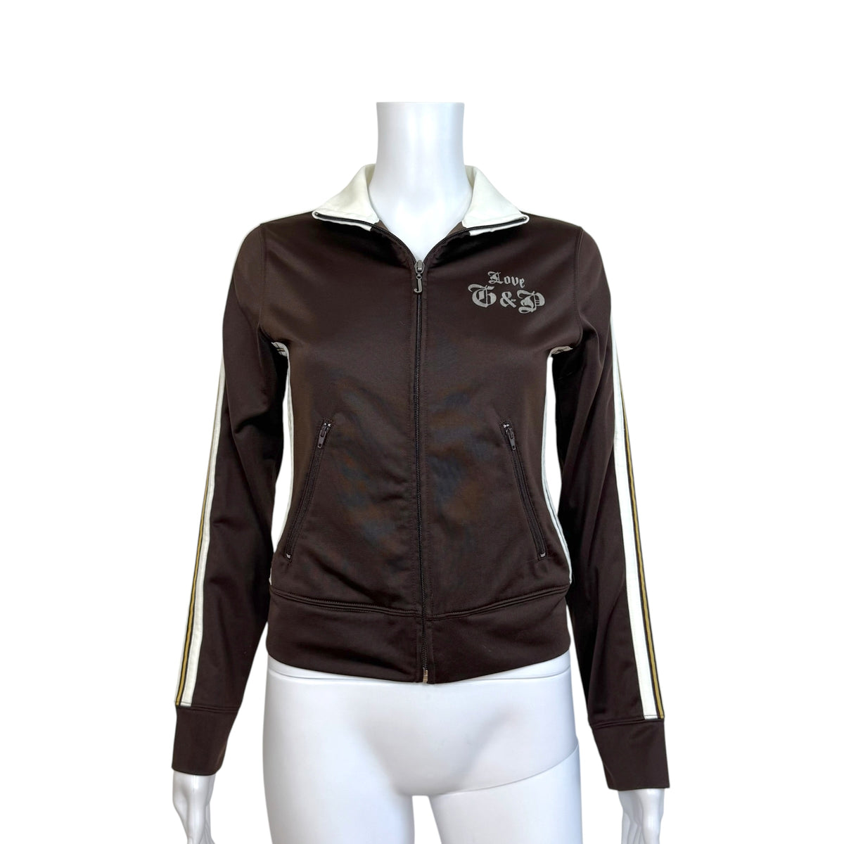 Juicy Couture Vintage Track Jacket Brown Zip-Up XS