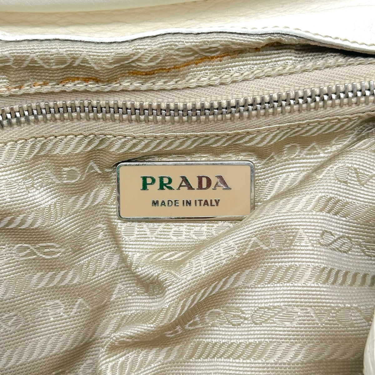 Prada White Leather Medium Swing Shoulder Bag
