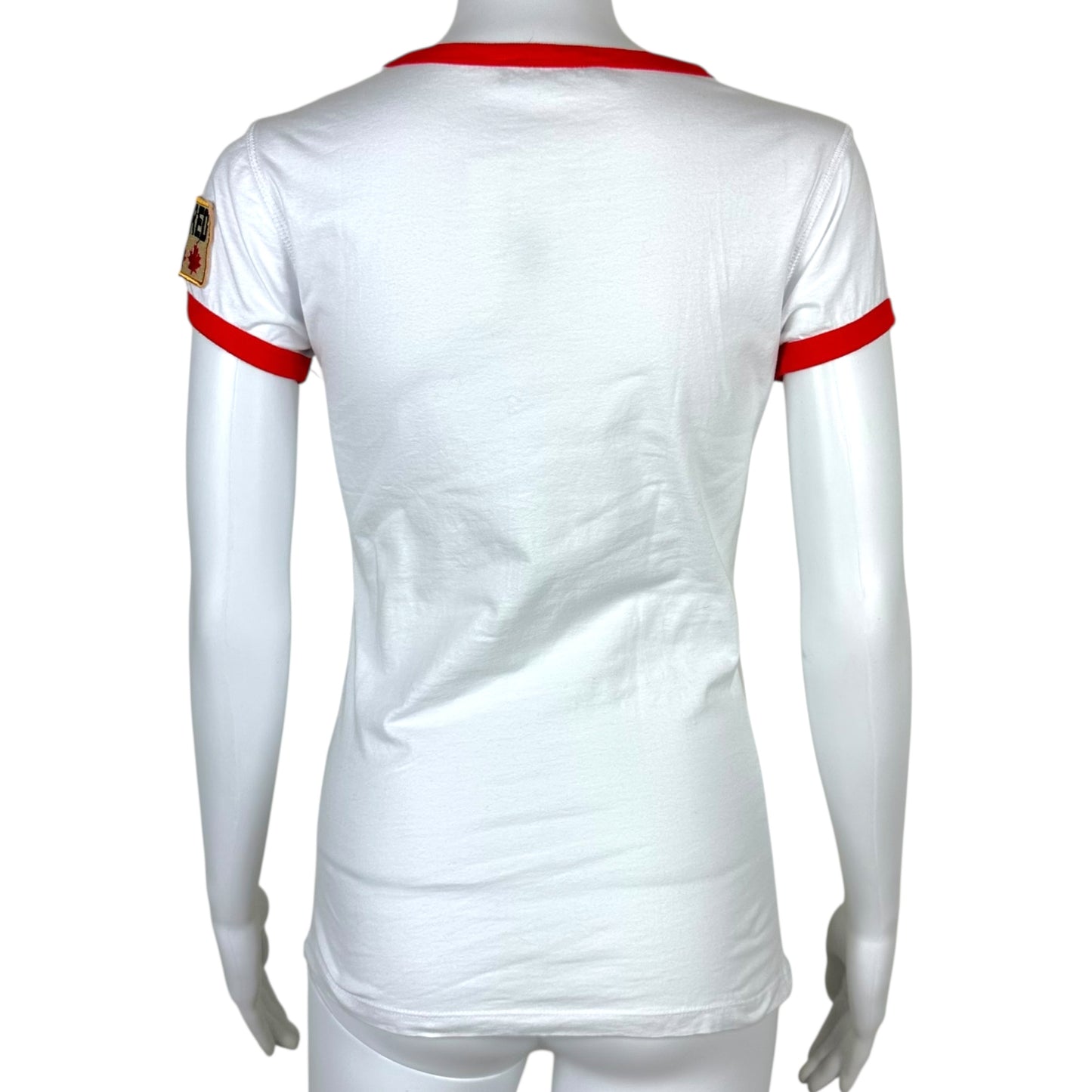 Dsquared2 Red & White Logo Patch Ringer T-Shirt - Outfit Repeater