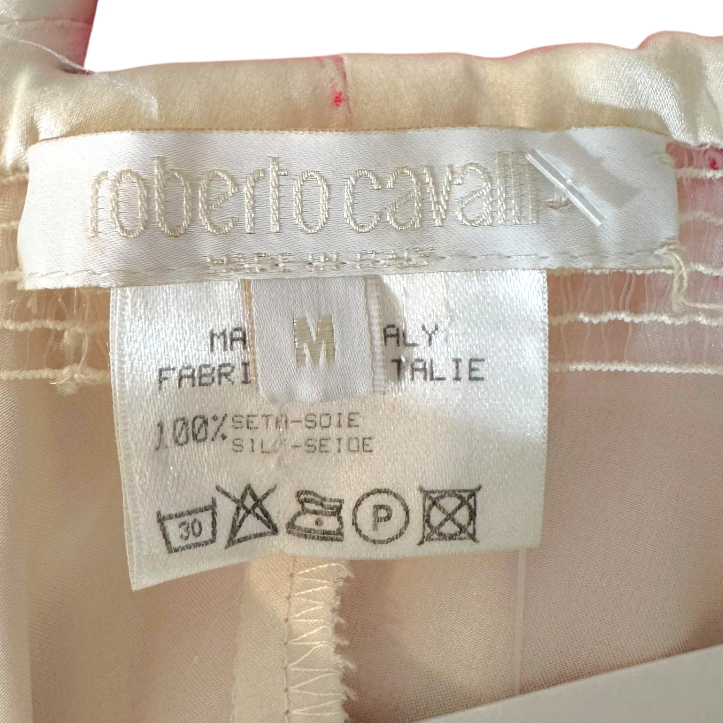 Roberto Cavalli White Multicolor Floral Print Mermaid Hem Silk Maxi Skirt