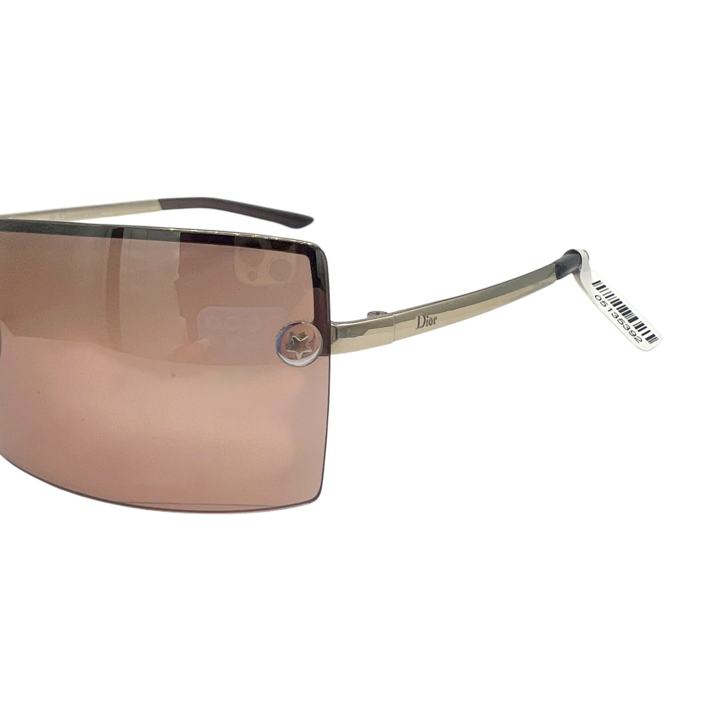 Christian Dior Adiorable2 Brown & Silver Rimless Rectangle Sunglasses
