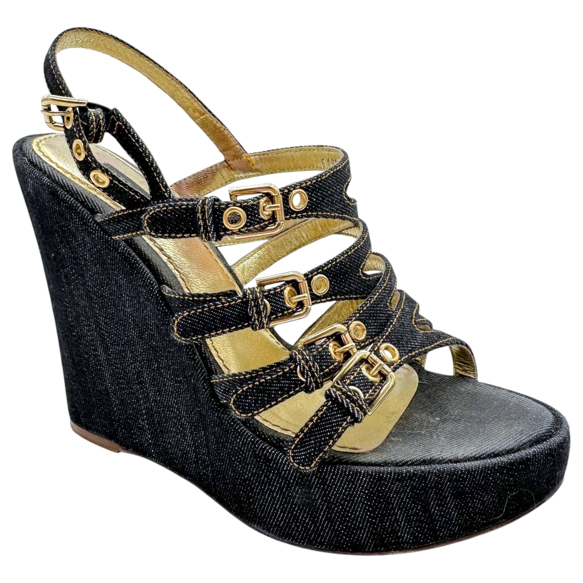Dolce & Gabbana Denim Wedge Heels - Outfit Repeater