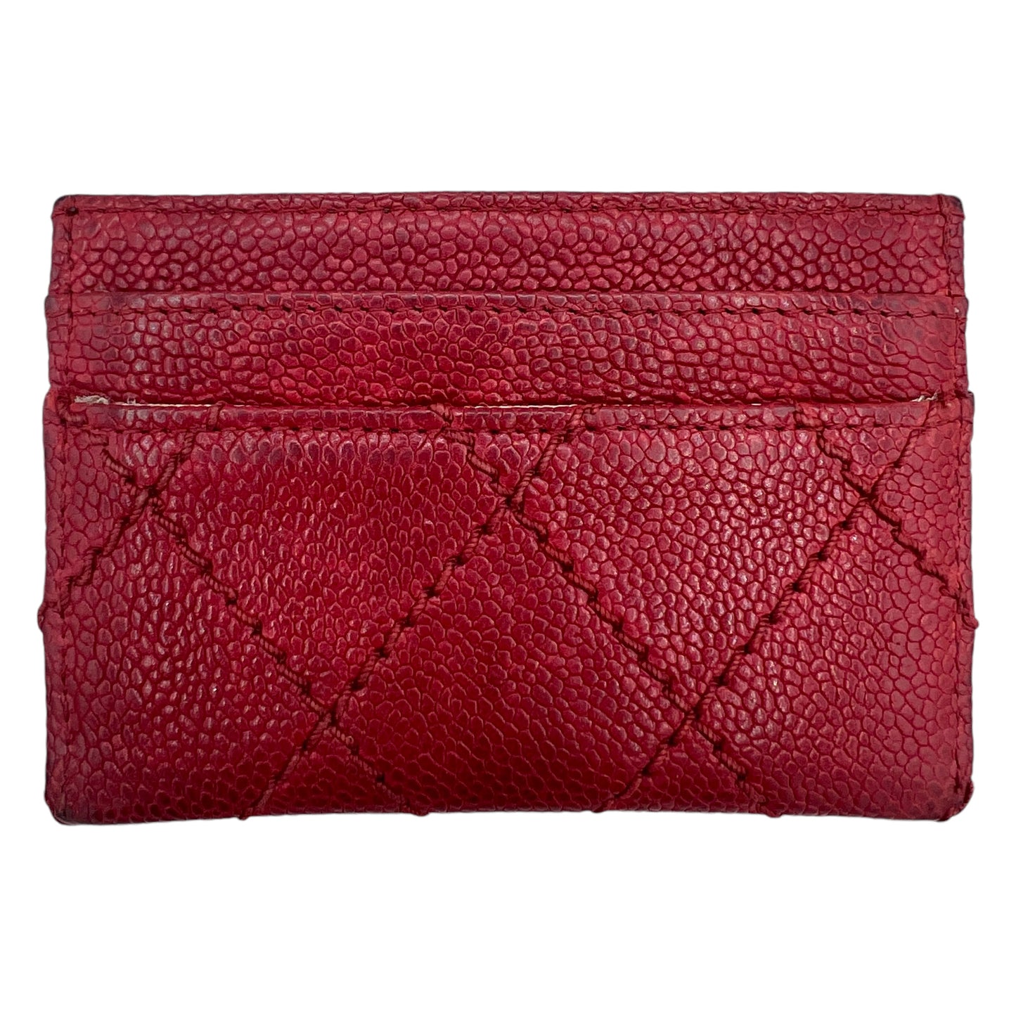 Chanel Burgundy Quilted Card Holder