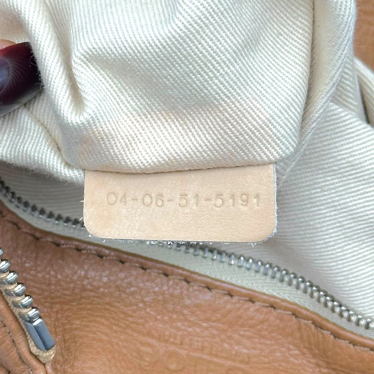 Chloé Brown Leather Shoulder Bag with Padlock Detail