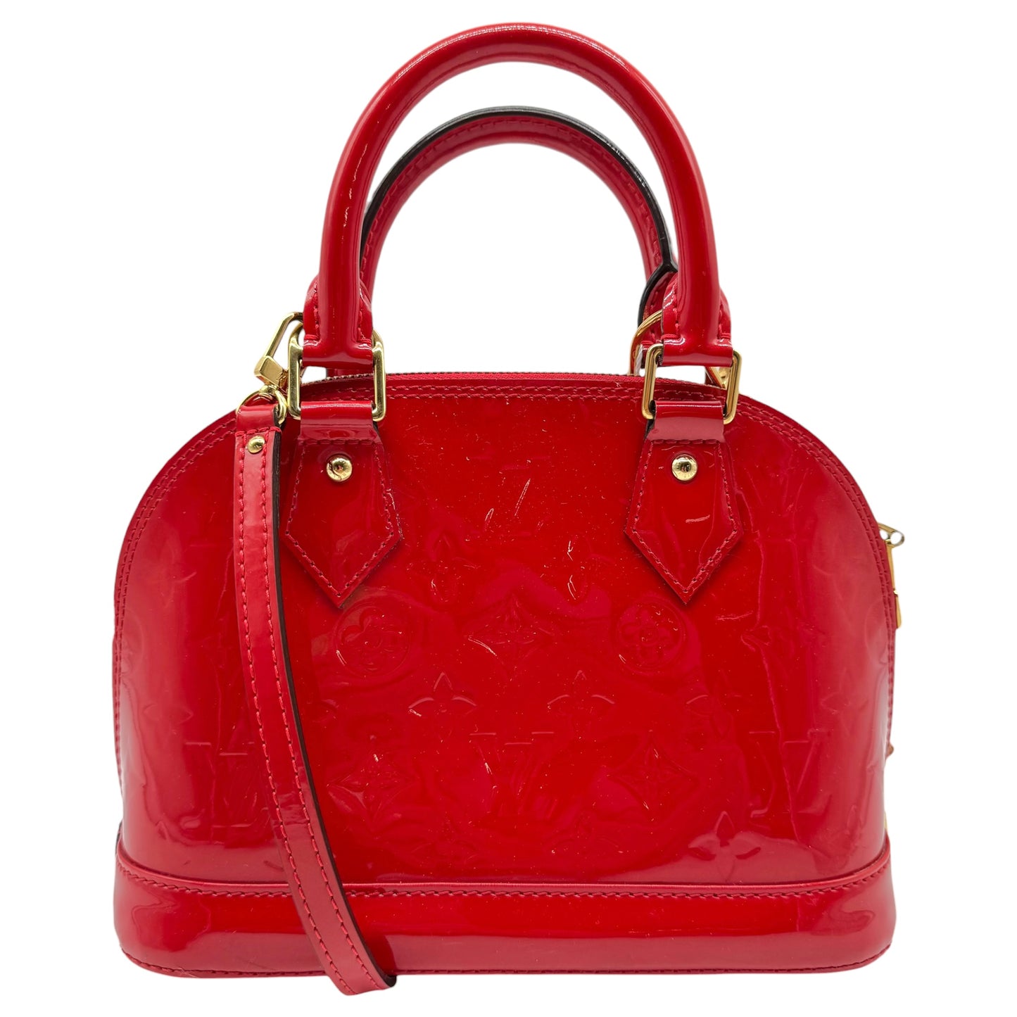 Louis Vuitton Red Patent Vernis Monogram Alma BB 2-Way Bag