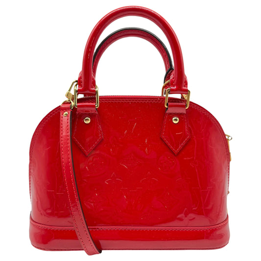 Louis Vuitton Red Patent Vernis Monogram Alma BB 2-Way Bag