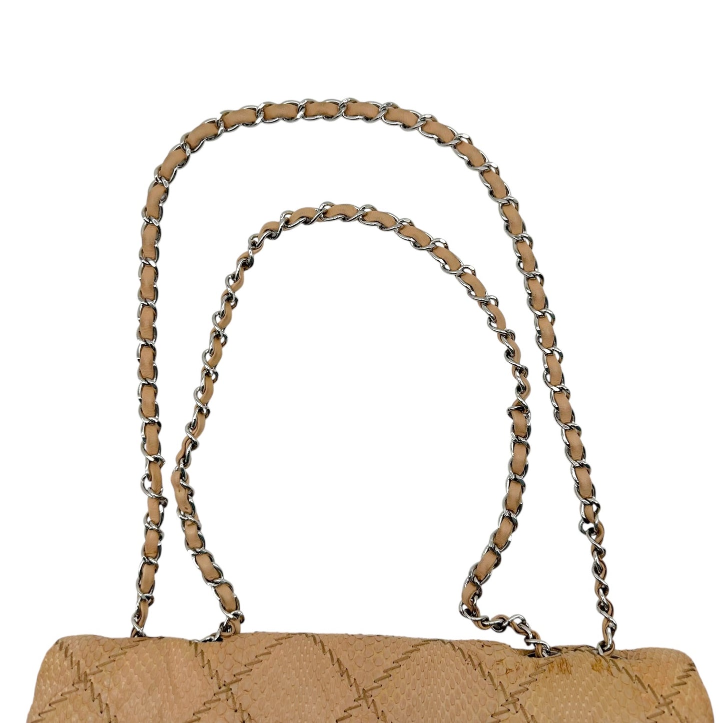 Chanel Tan Python Wild Stitch Medium Flap Bag