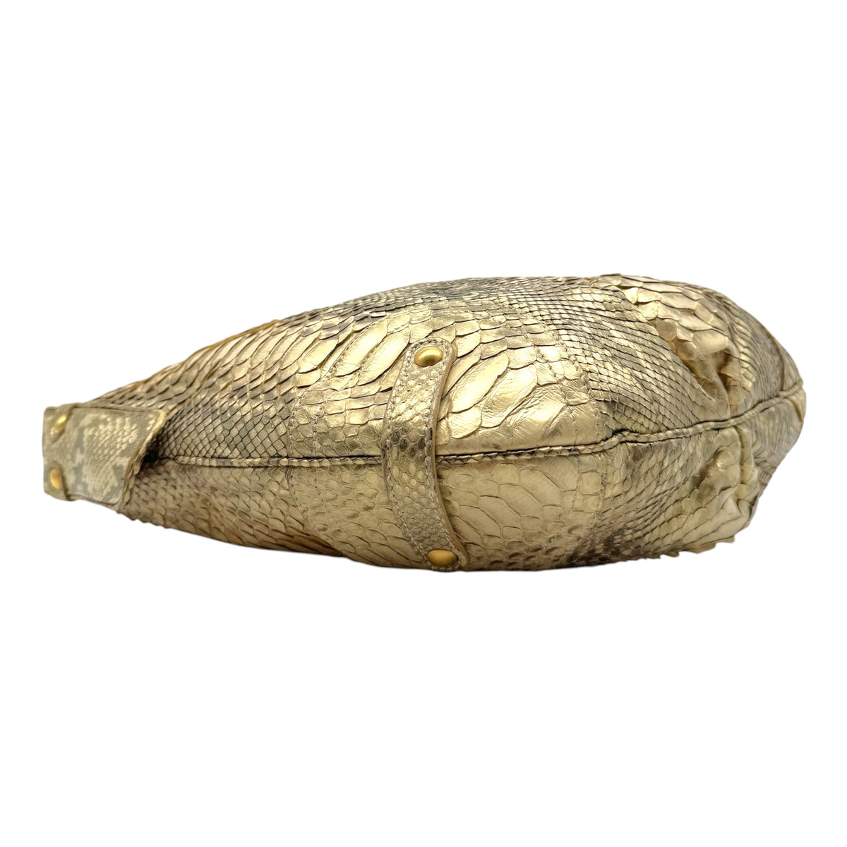 Salvatore Ferragamo Gold Python Hobo Shoulder Bag