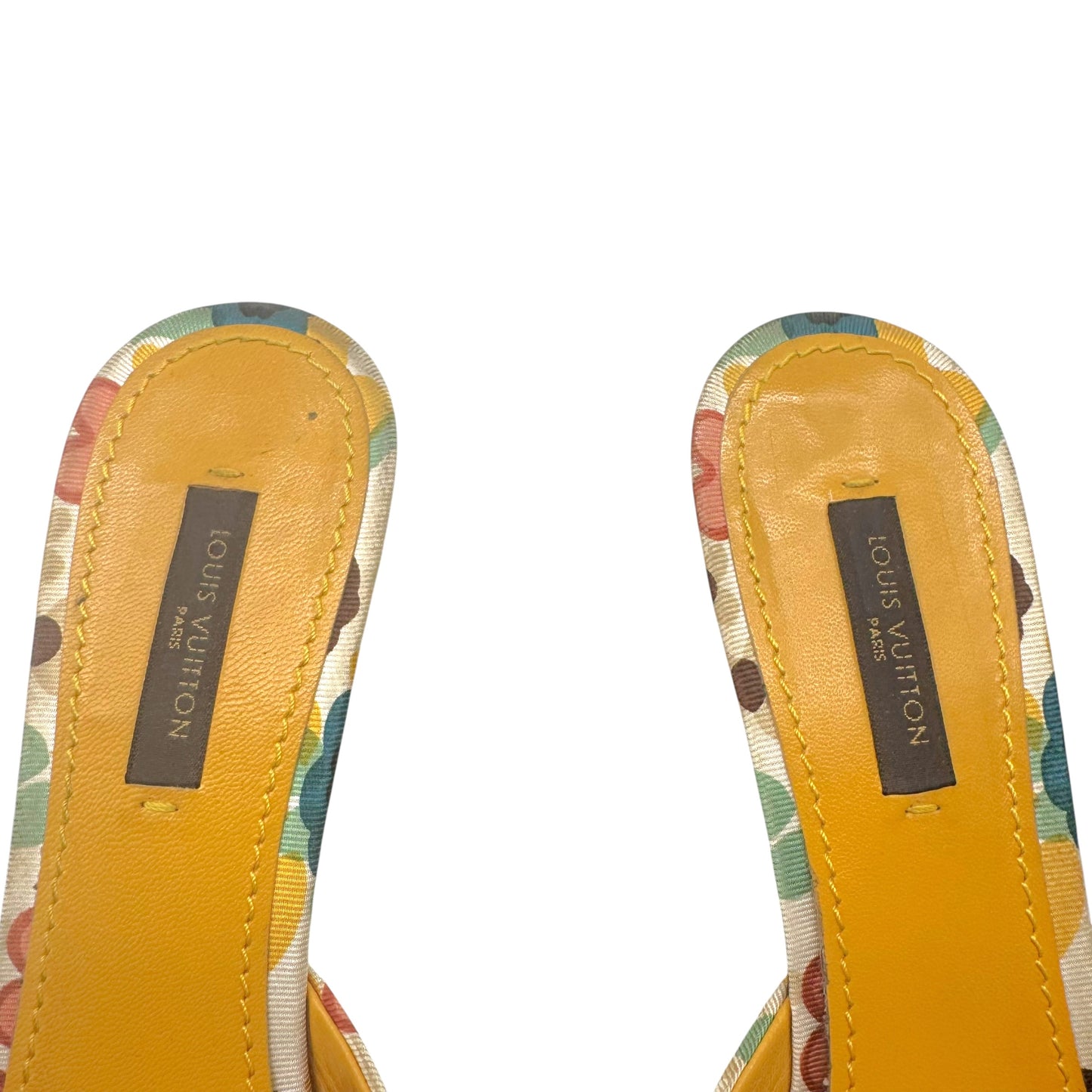 Louis Vuitton Multicolor Flower Monogram Heeled Mule Sandals