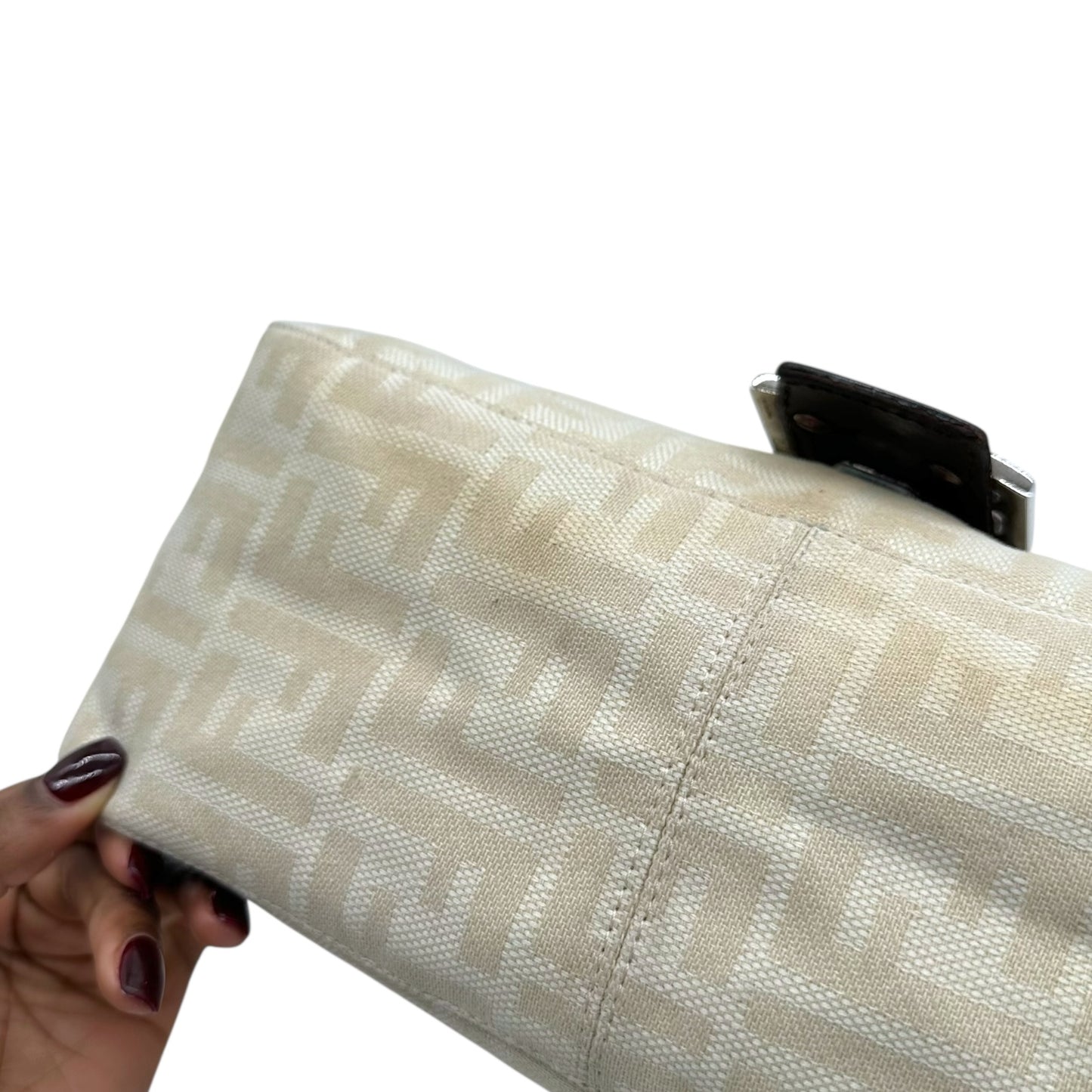 Fendi Ivory Zucca Monogram Mama Baguette Bag - Outfit Repeater