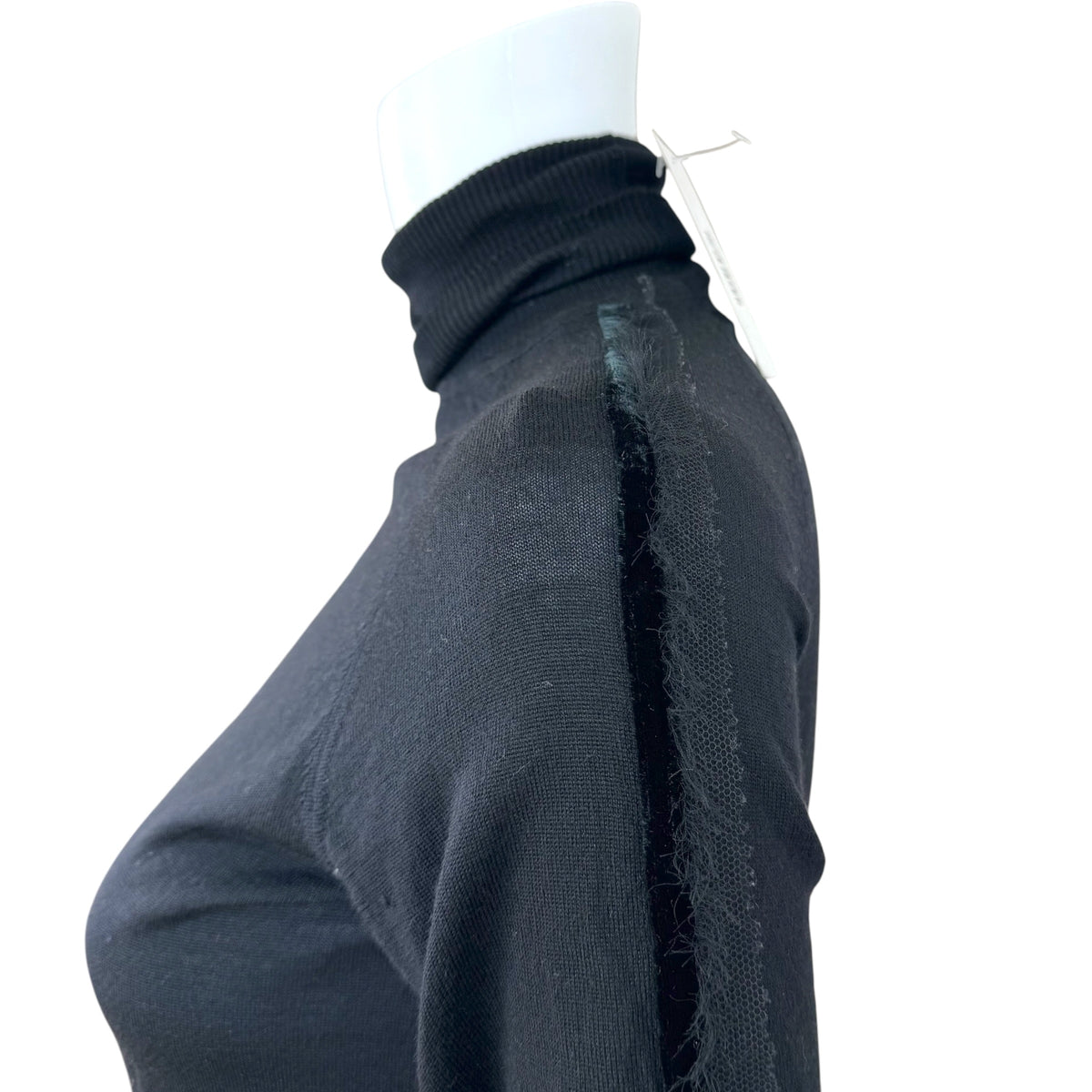 Christian Dior Black Cashmere Velvet Turtleneck Sweater